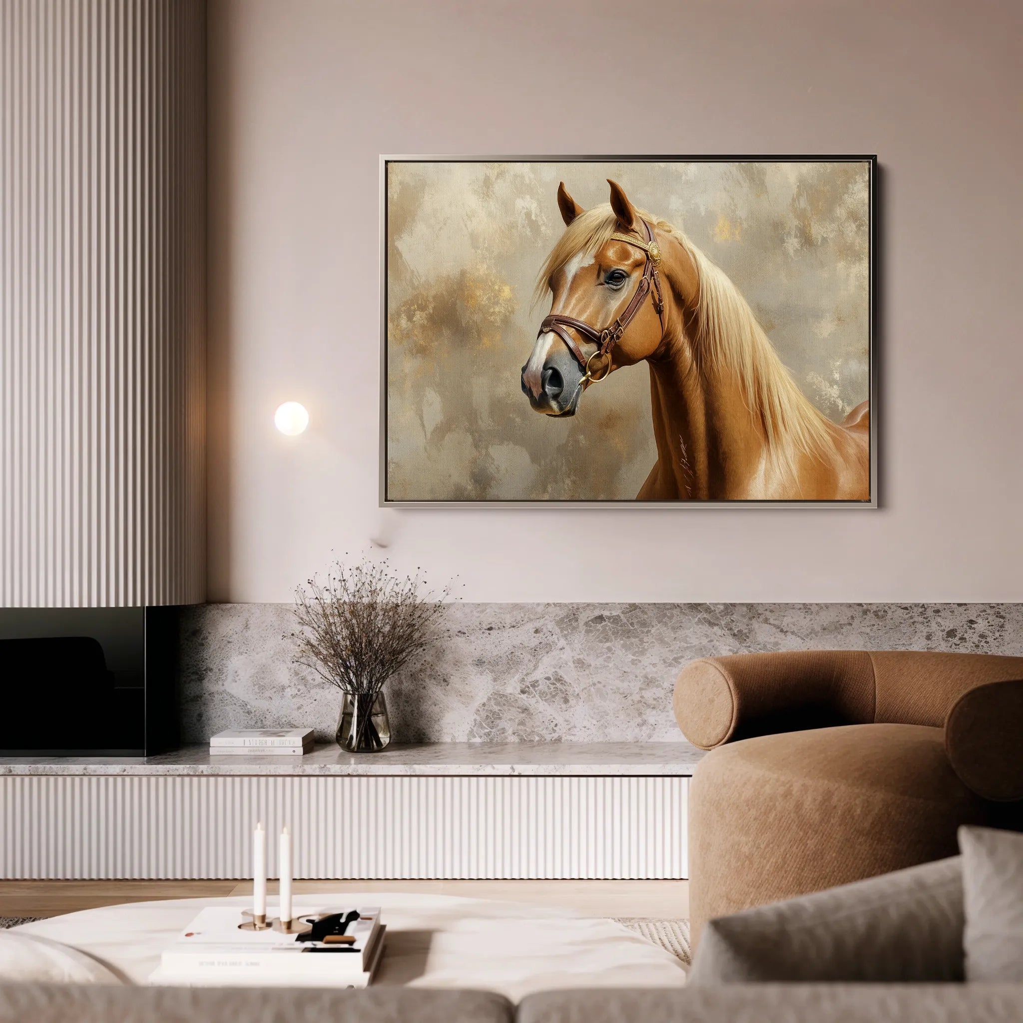Horses 059 Canvas Art 18" x 24" / 45 x 60 cm / Black