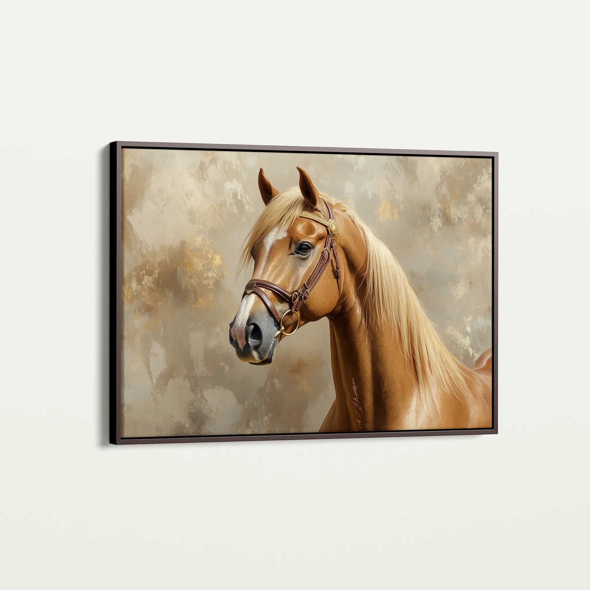 Horses 059 Canvas Art 18" x 24" / 45 x 60 cm / Black