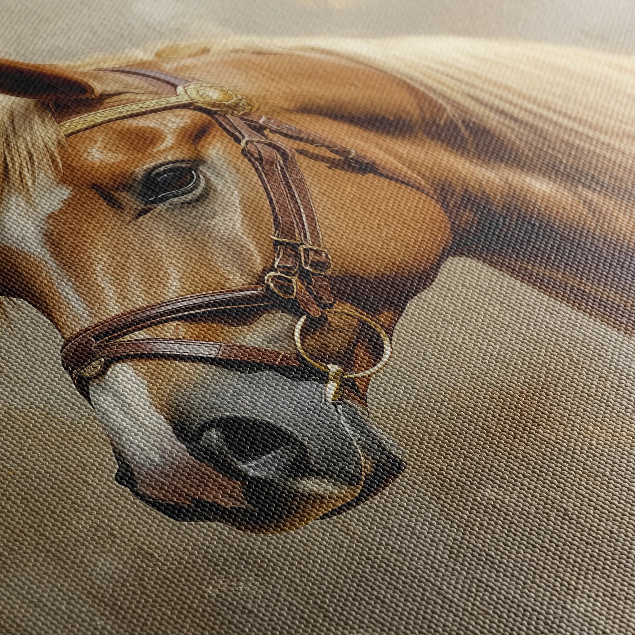Horses 059 Canvas Art 18" x 24" / 45 x 60 cm / Black