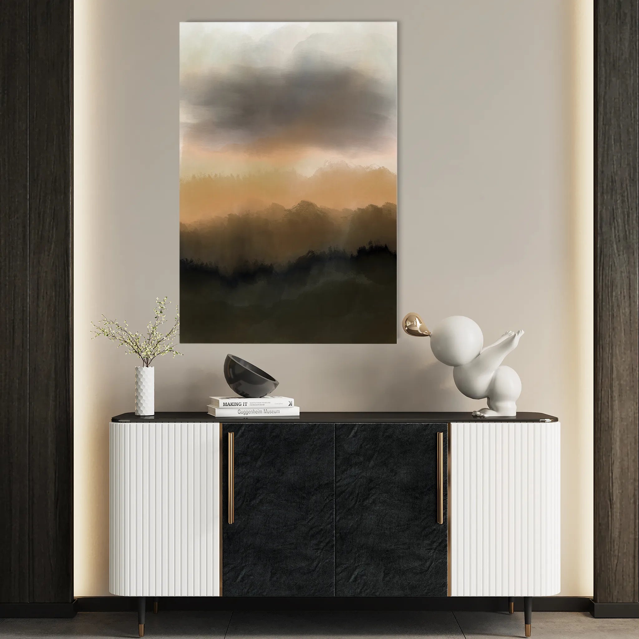 Landscape 059 Canvas Art 18" x 24" / 45 x 60 cm / Black