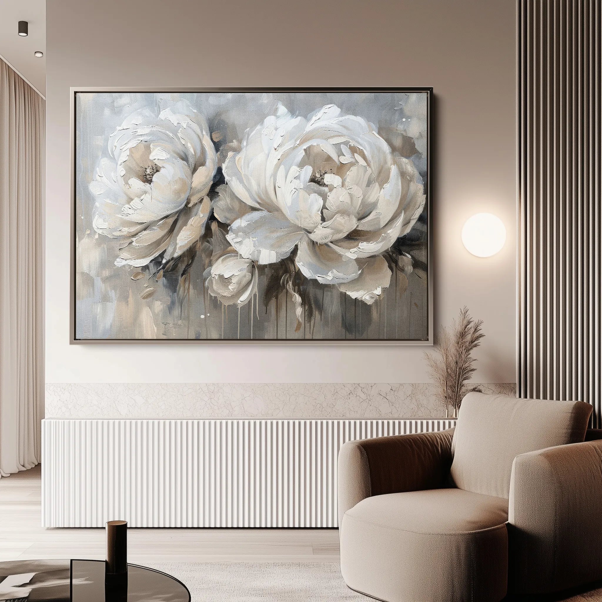 Floral 060 Canvas Art 18" x 24" / 45 x 60 cm / Black