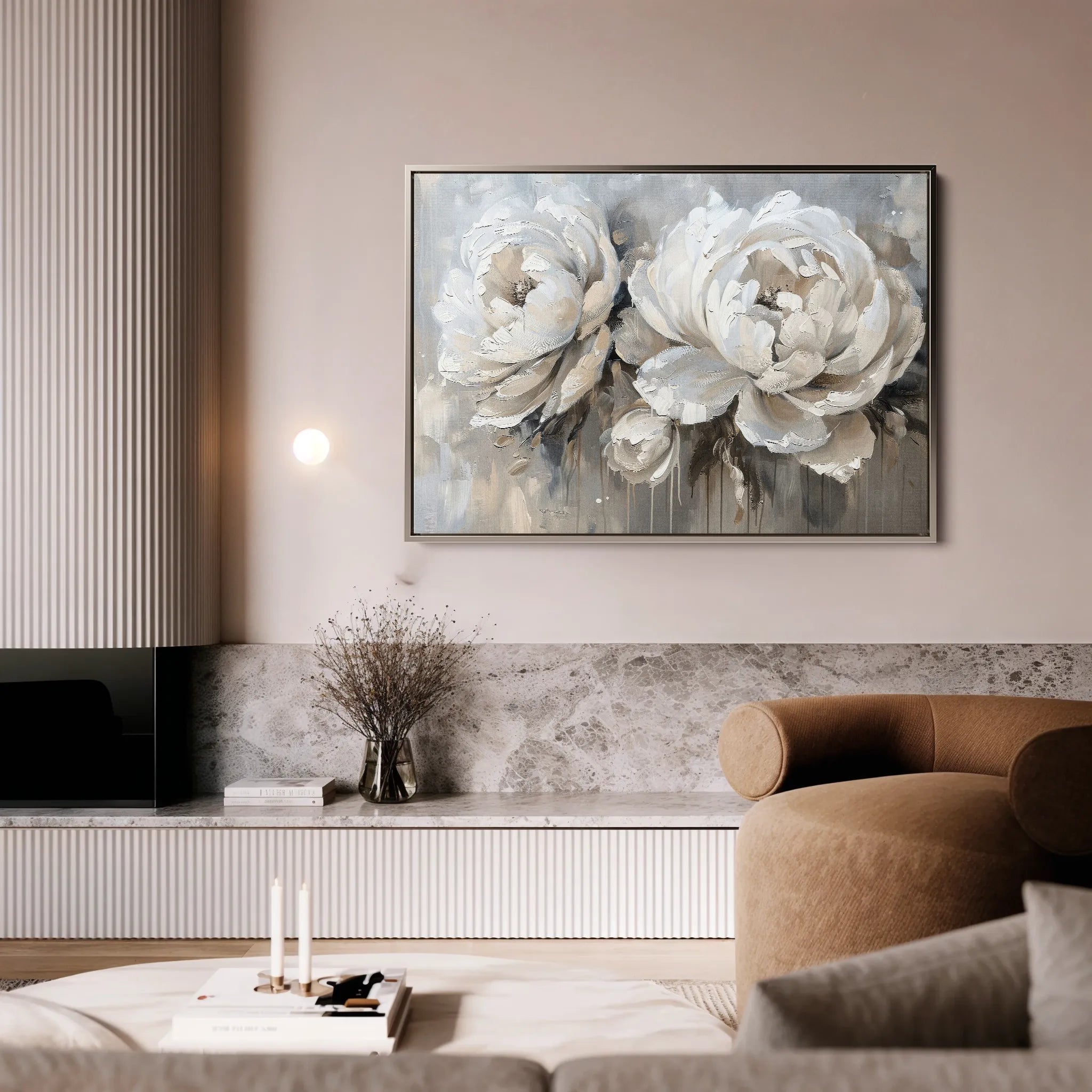 Floral 060 Canvas Art 18" x 24" / 45 x 60 cm / Black