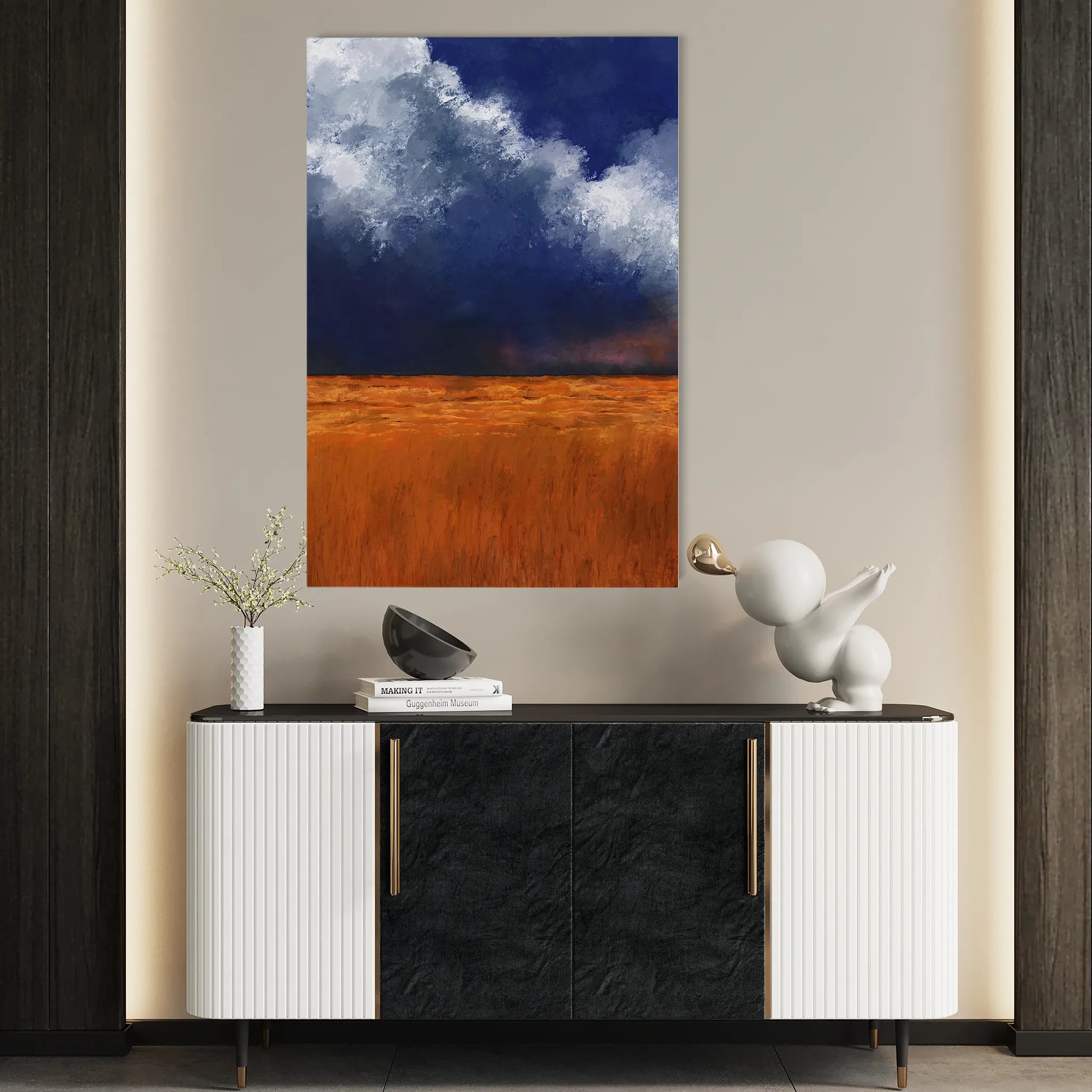 Landscape 060 Canvas Art 18" x 24" / 45 x 60 cm / Black