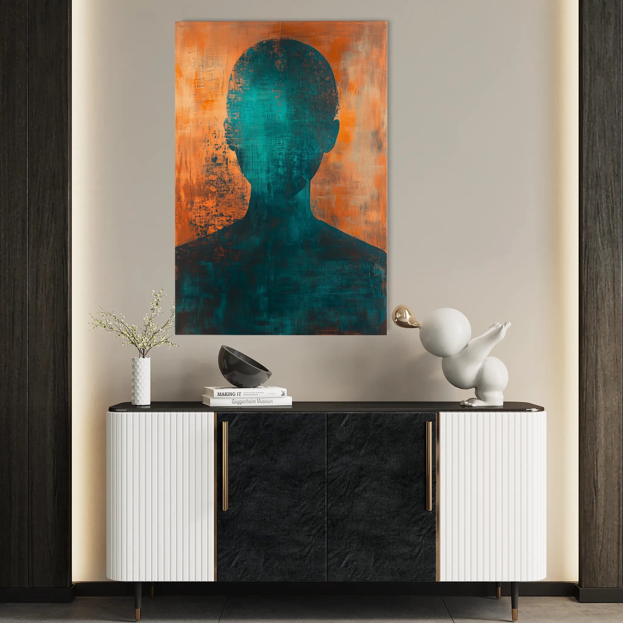 Portrait 060 Canvas Art 18" x 24" / 45 x 60 cm / Black