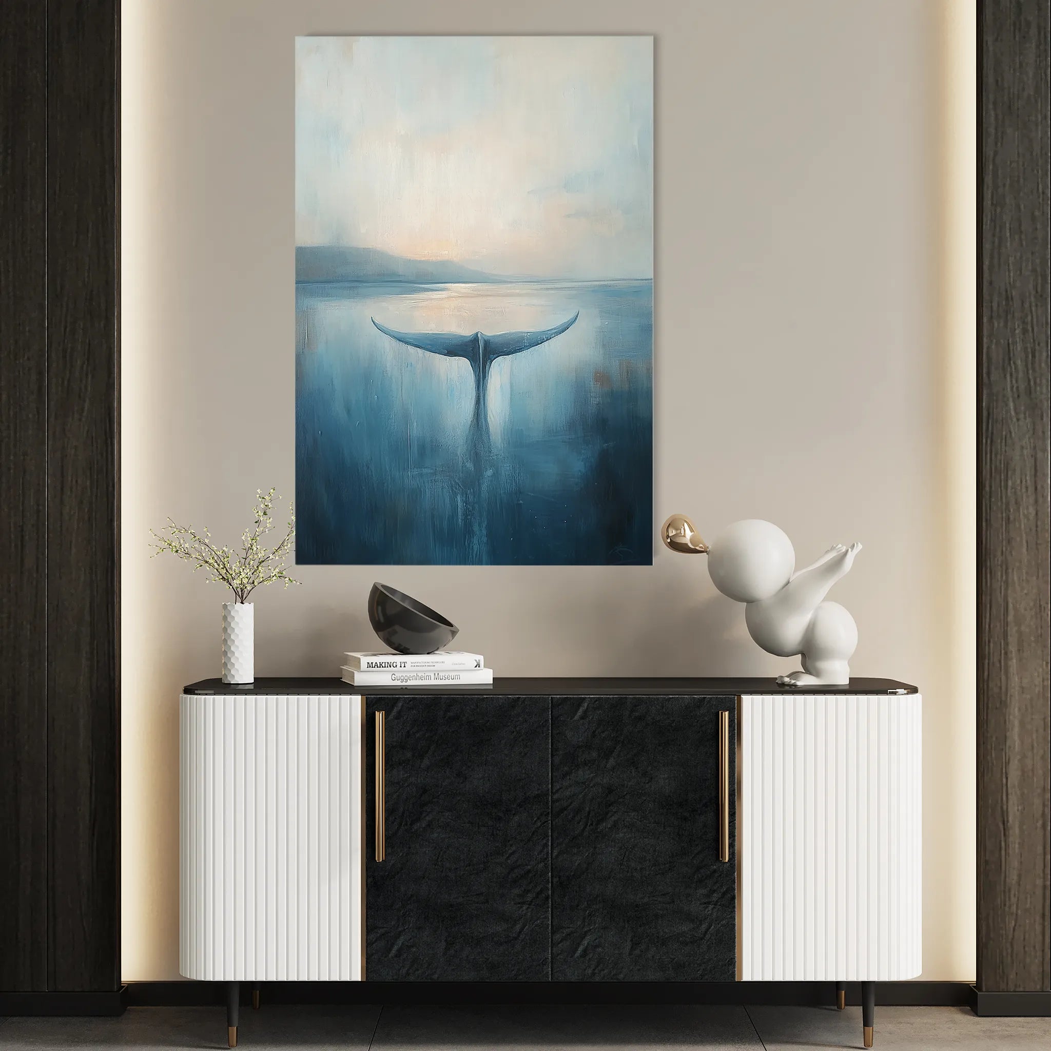 Animals 061 Canvas Art 18" x 24" / 45 x 60 cm / Black