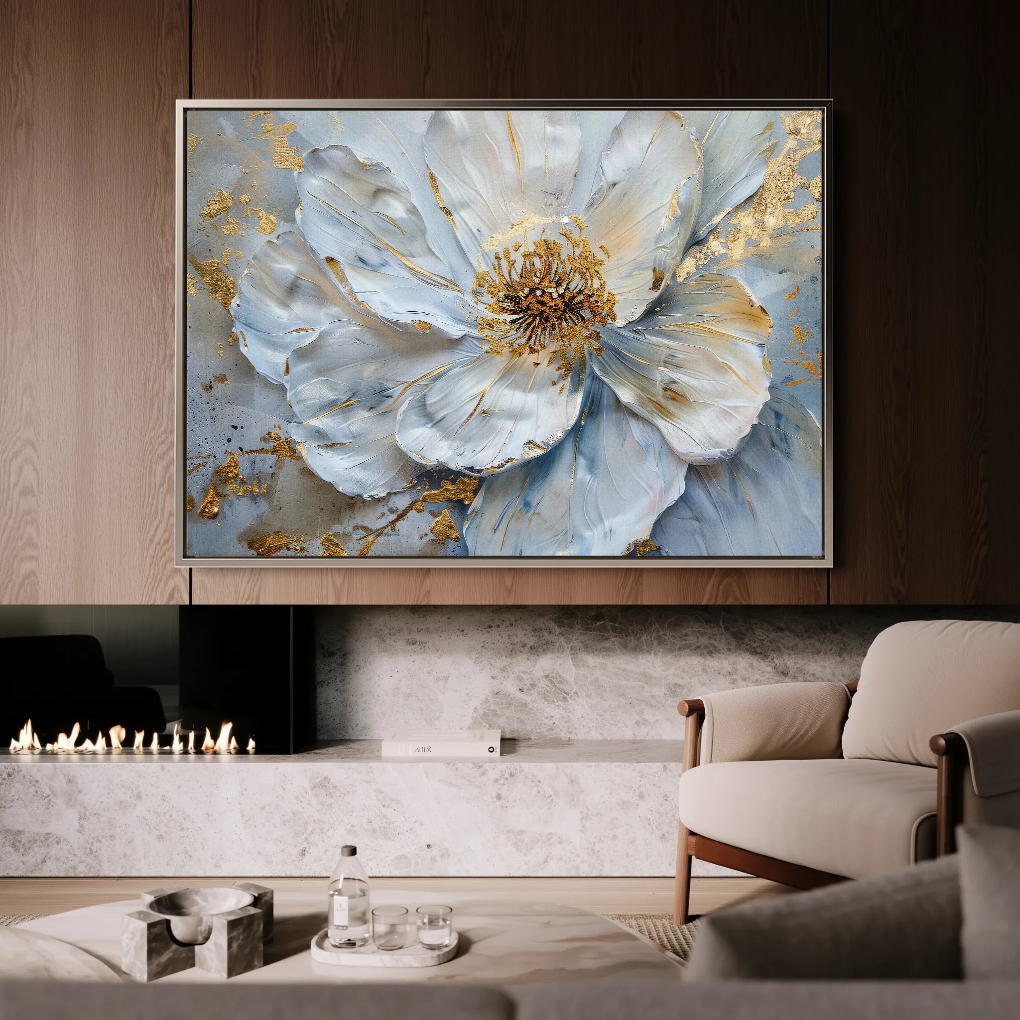 Floral 061 Canvas Art 18" x 24" / 45 x 60 cm / Black