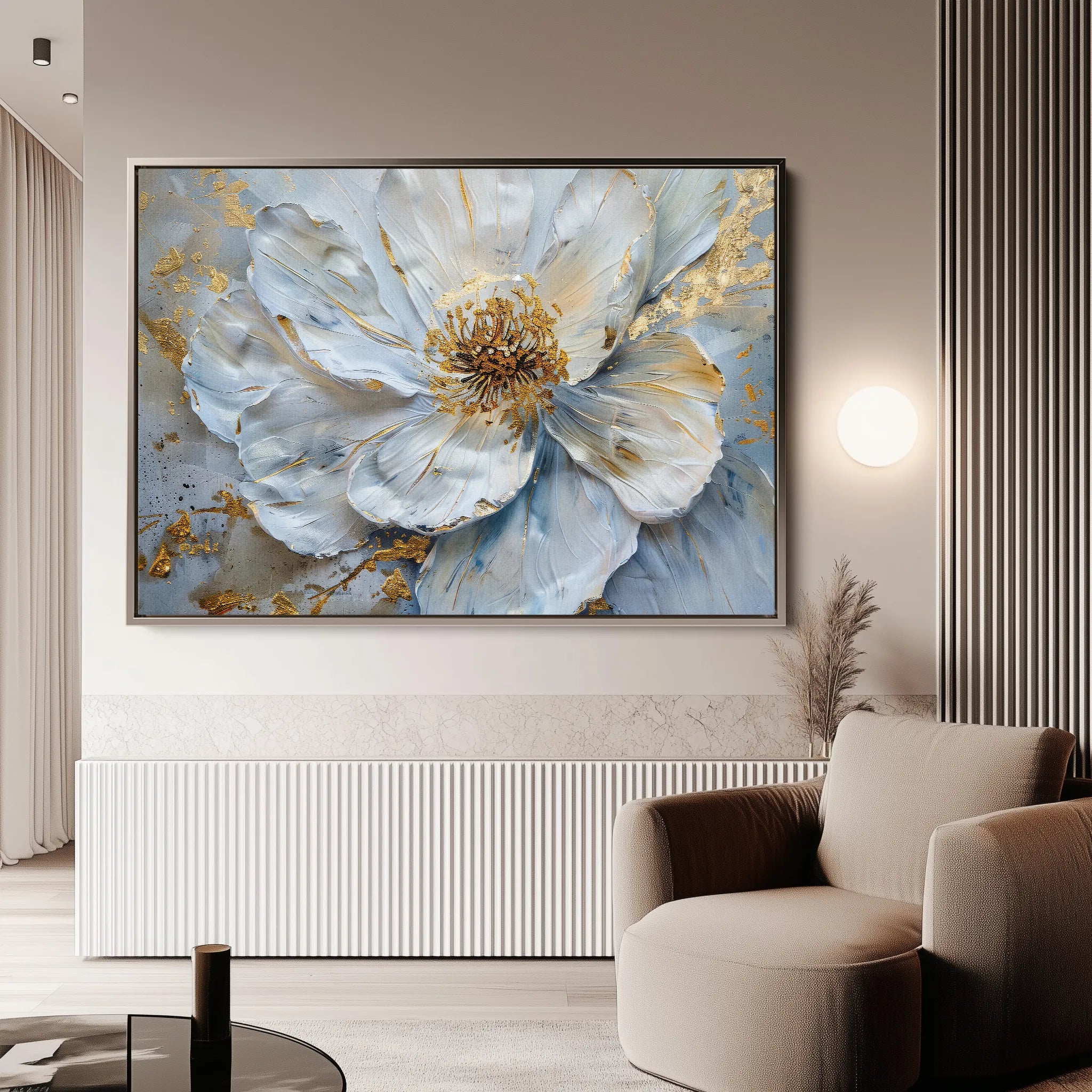 Floral 061 Canvas Art 18" x 24" / 45 x 60 cm / Black