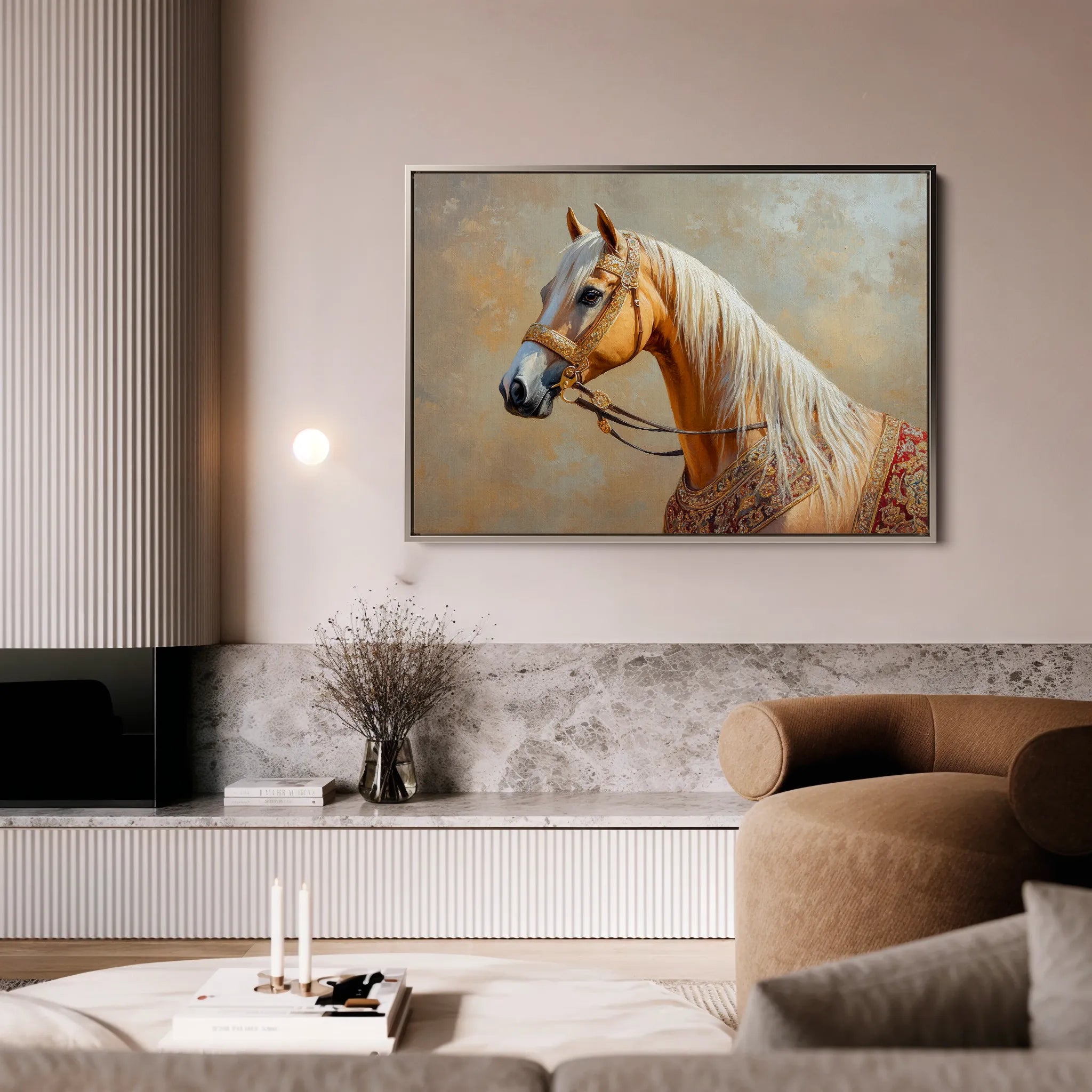 Horses 061 Canvas Art 18" x 24" / 45 x 60 cm / Black