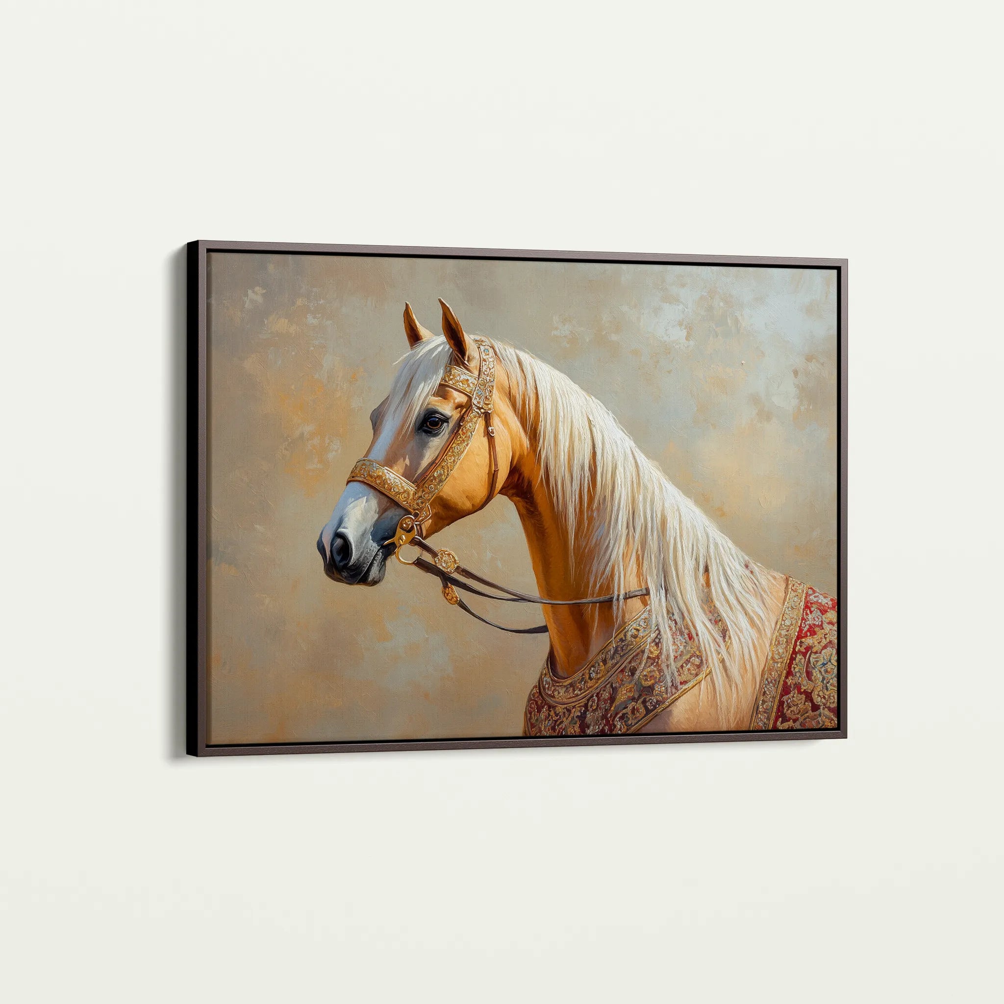 Horses 061 Canvas Art 18" x 24" / 45 x 60 cm / Black