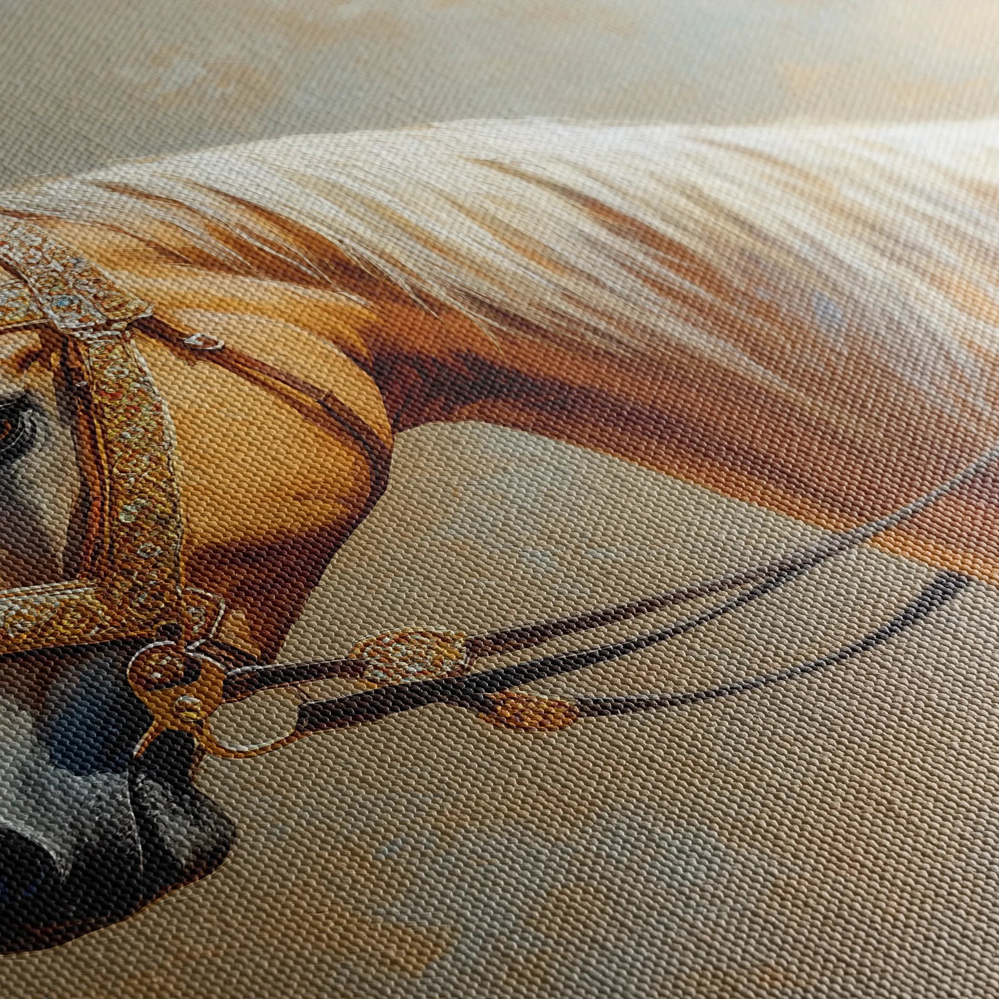 Horses 061 Canvas Art 18" x 24" / 45 x 60 cm / Black