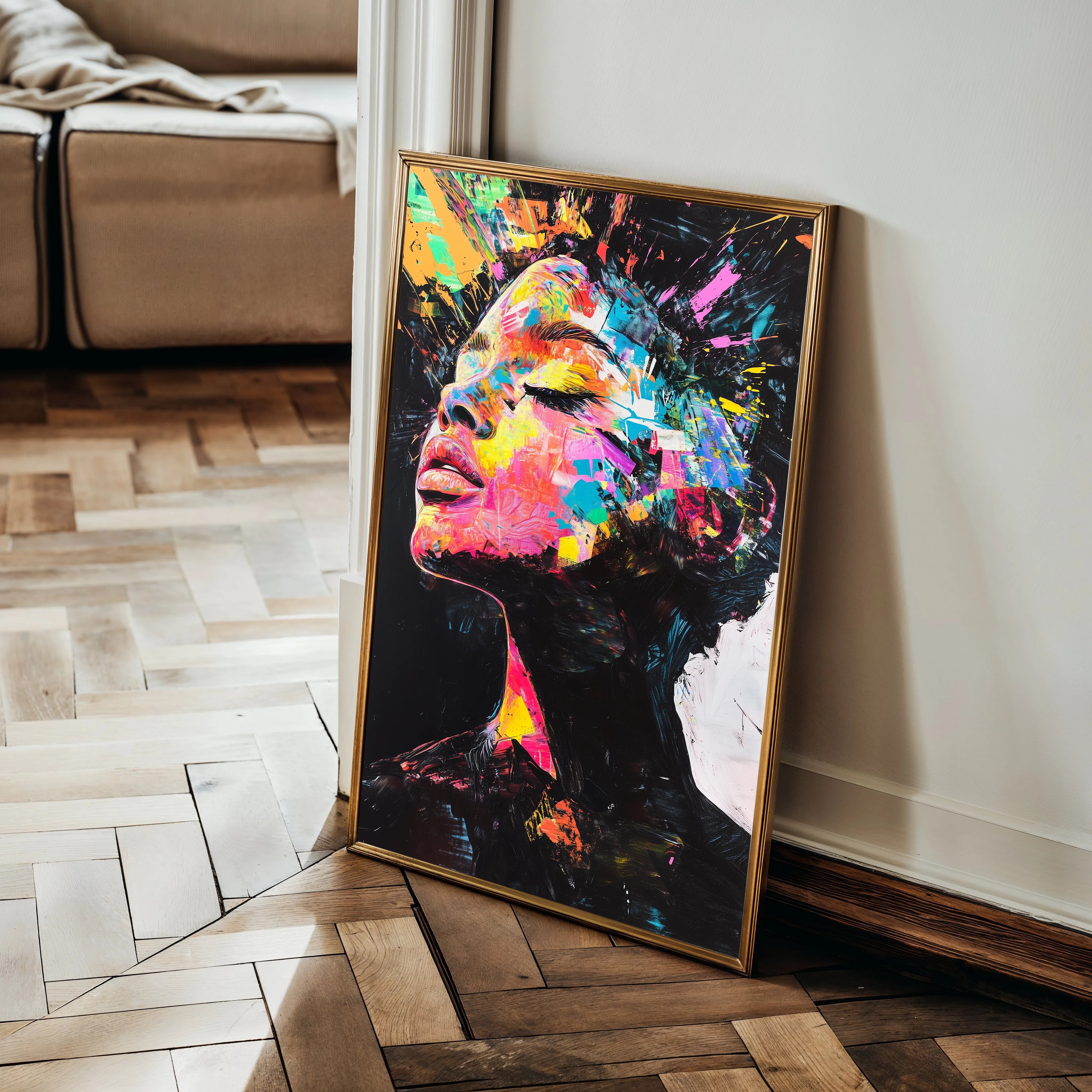Portrait 061 Canvas Art 18" x 24" / 45 x 60 cm / Black