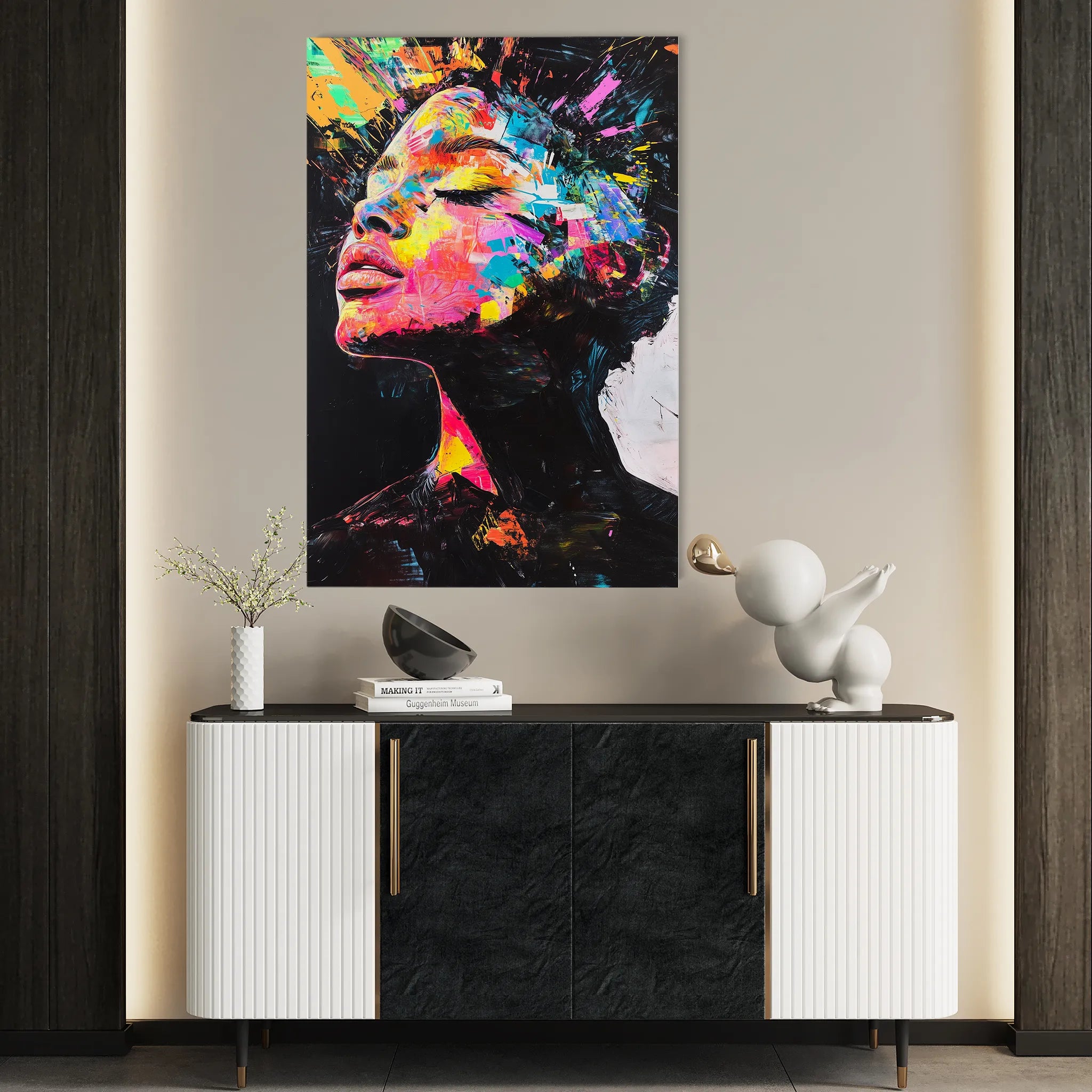 Portrait 061 Canvas Art 18" x 24" / 45 x 60 cm / Black