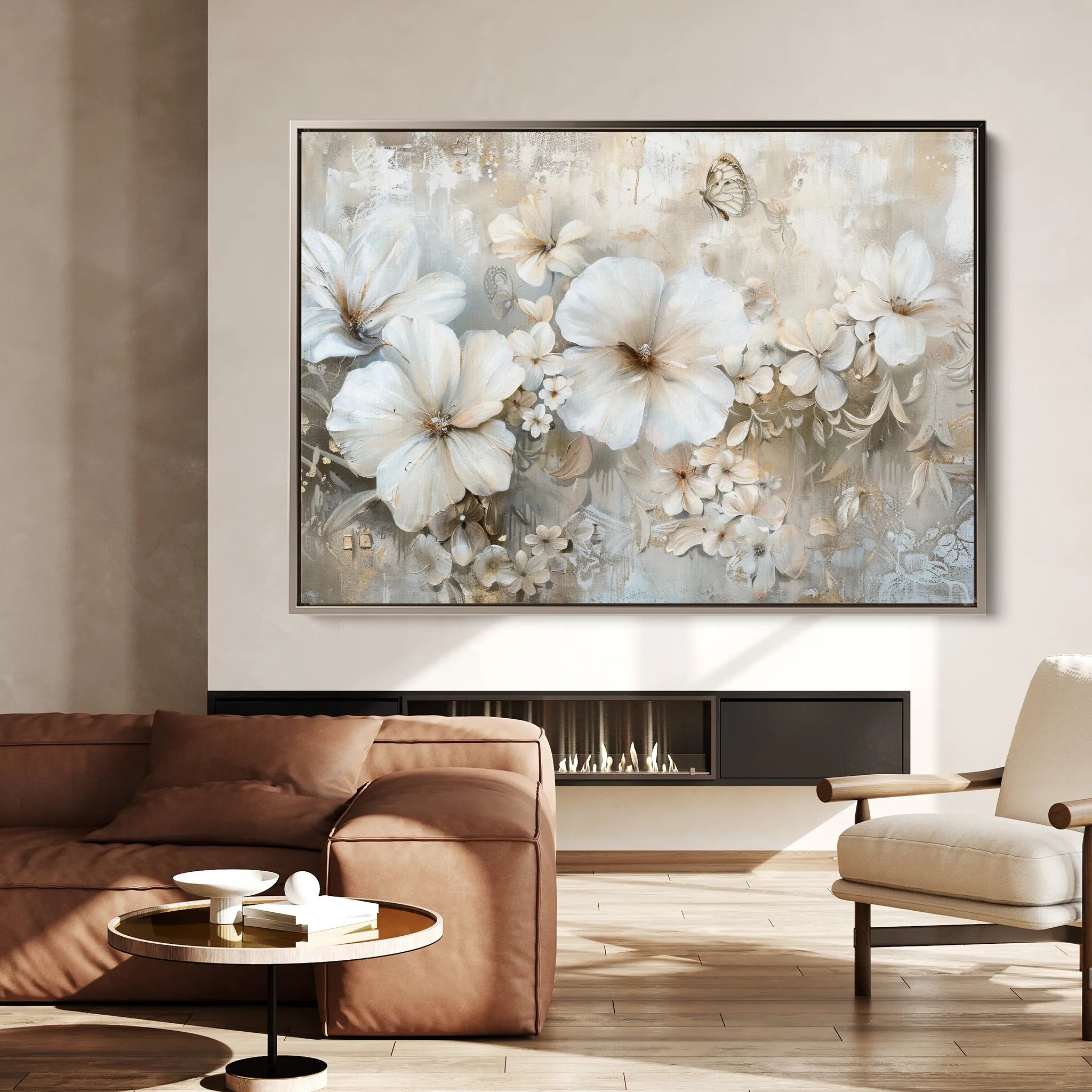 Floral 062 Canvas Art 18" x 24" / 45 x 60 cm / Black