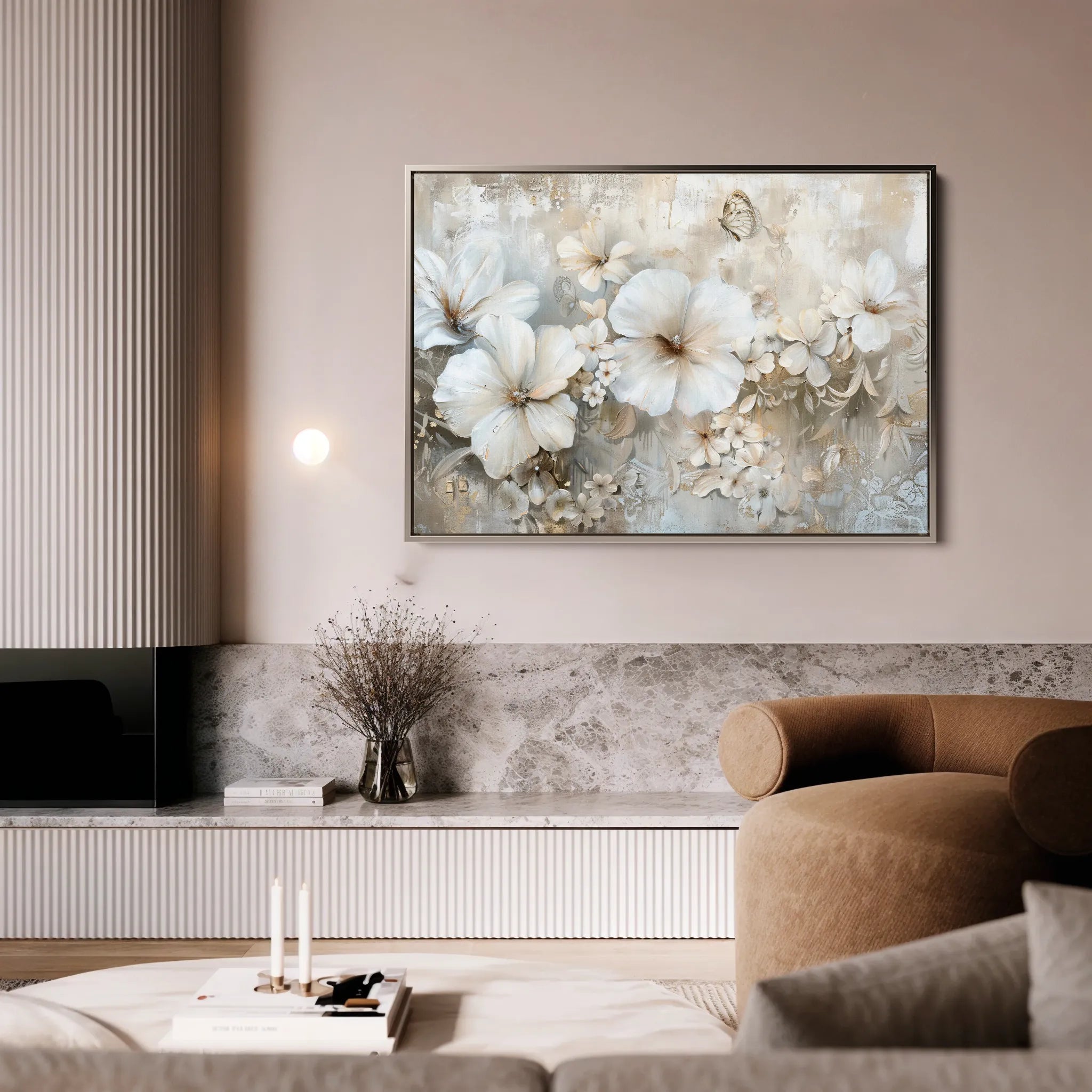 Floral 062 Canvas Art 18" x 24" / 45 x 60 cm / Black