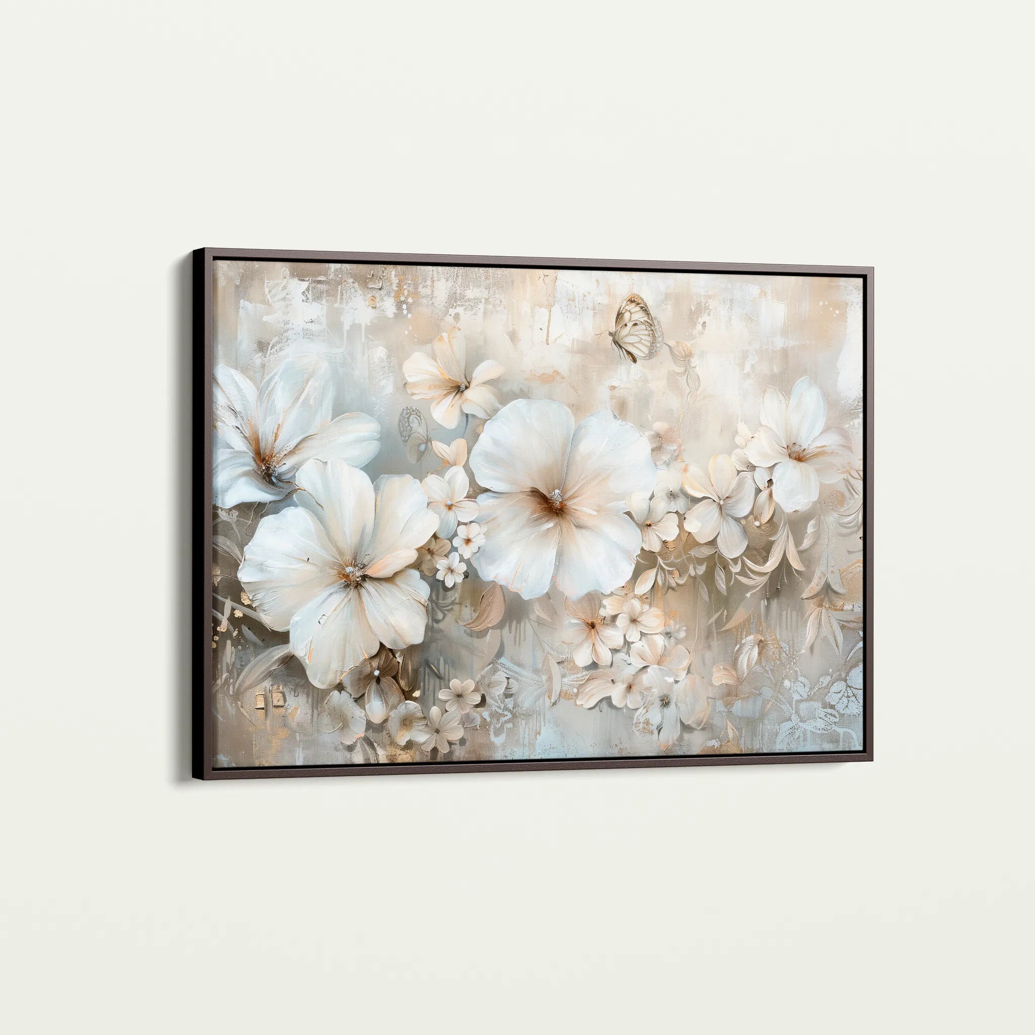 Floral 062 Canvas Art 18" x 24" / 45 x 60 cm / Black