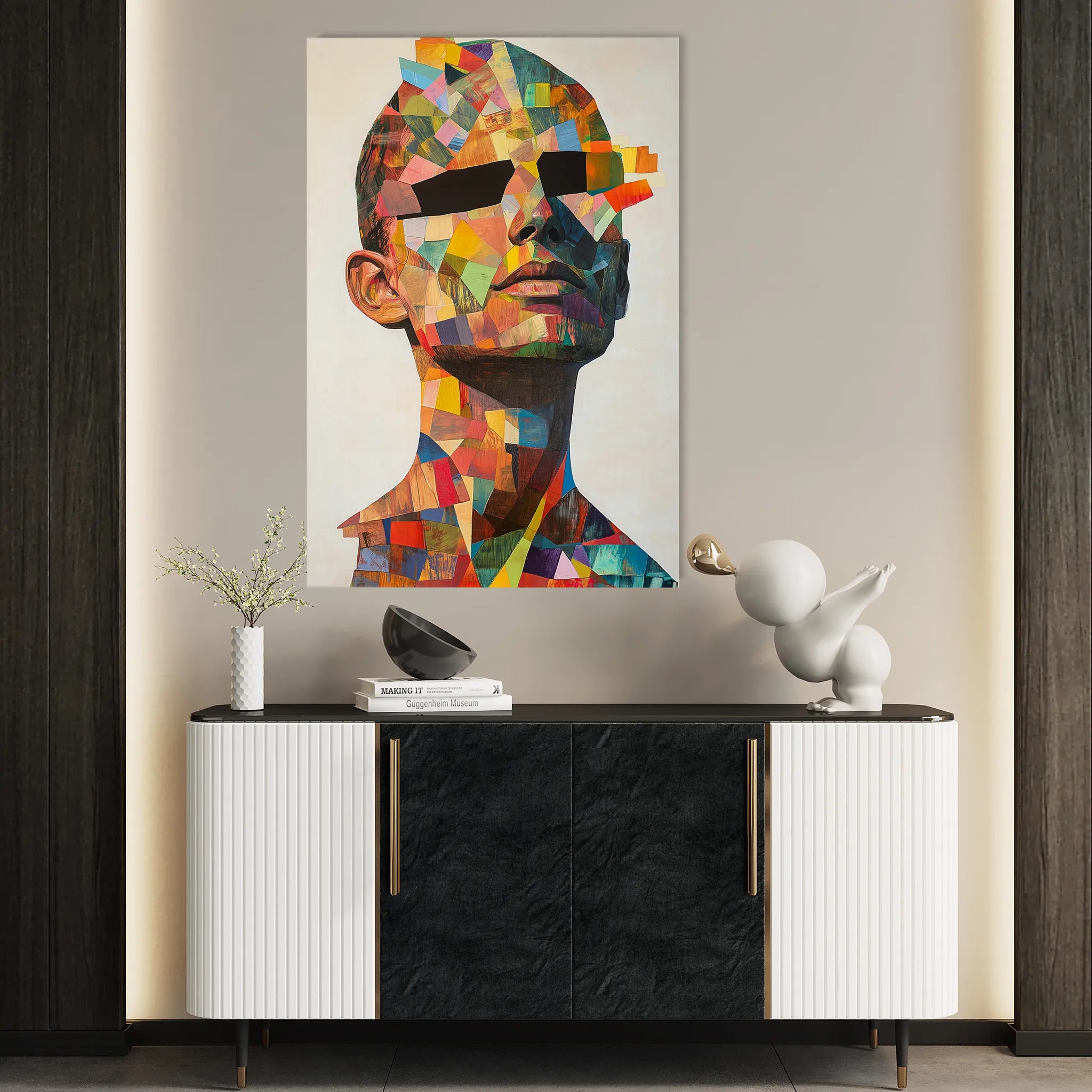 Portrait 062 Canvas Art 18" x 24" / 45 x 60 cm / Black