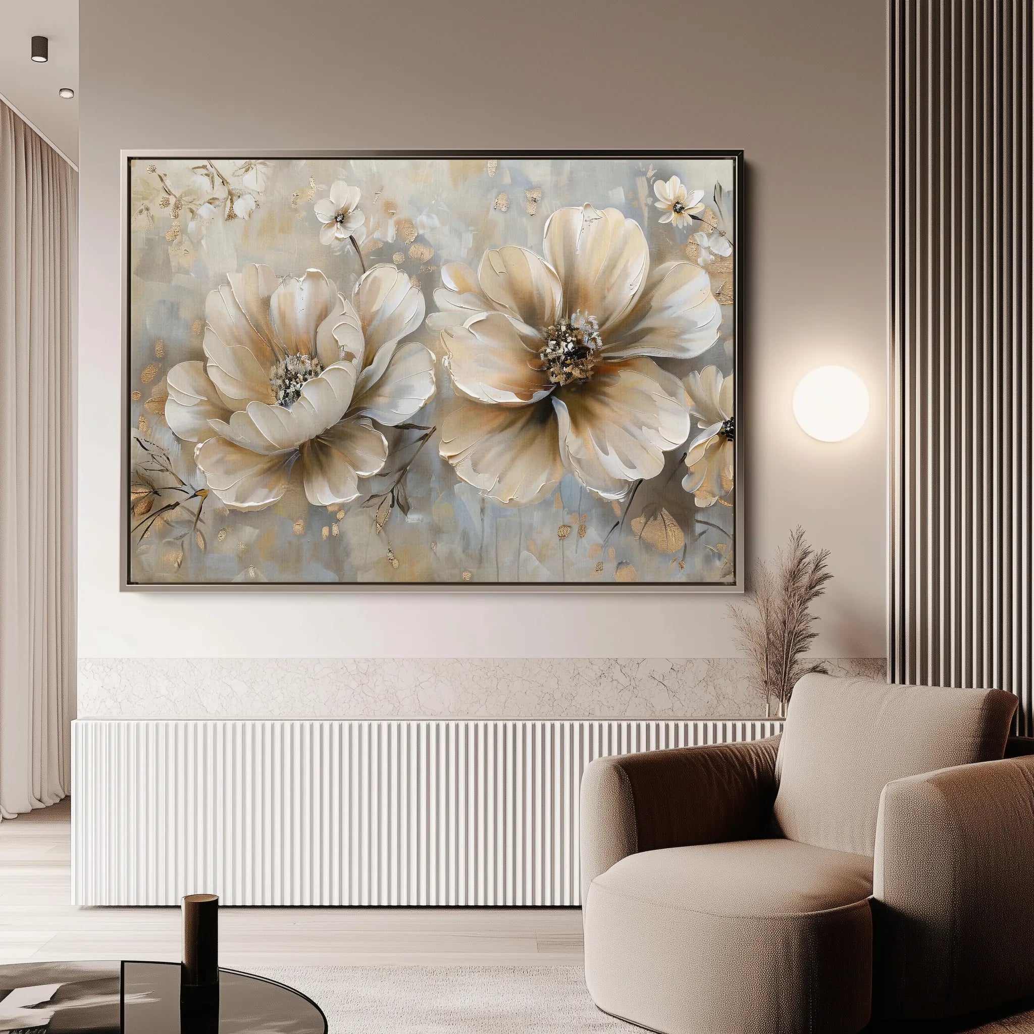 Floral 063 Canvas Art 18" x 24" / 45 x 60 cm / Black