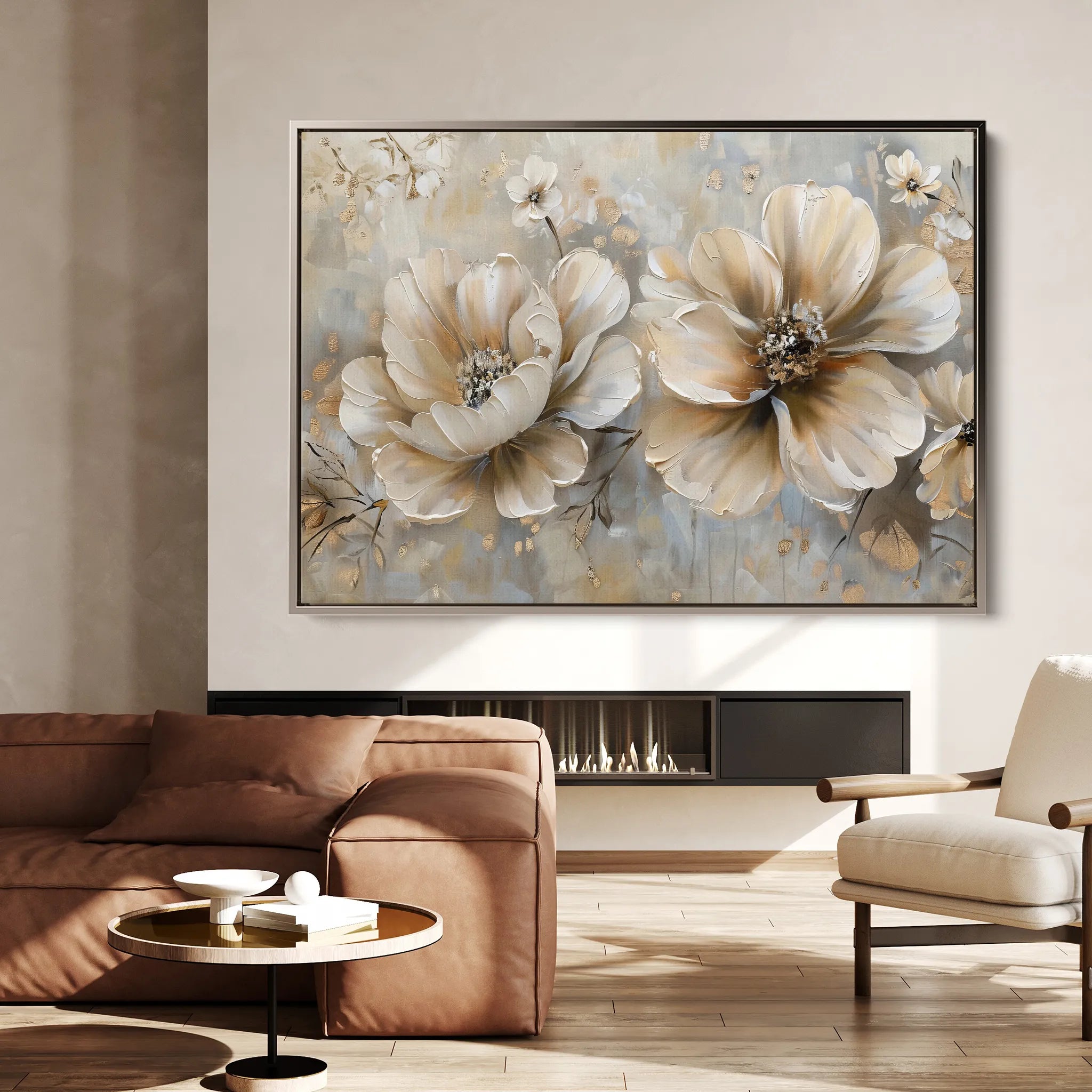 Floral 063 Canvas Art 18" x 24" / 45 x 60 cm / Black