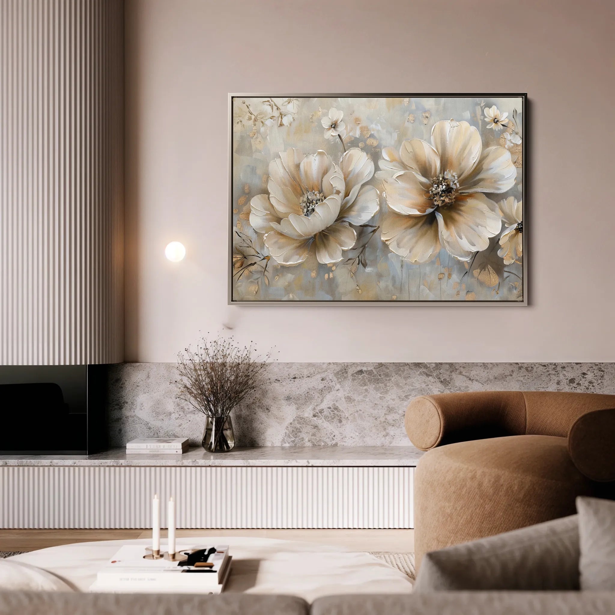 Floral 063 Canvas Art 18" x 24" / 45 x 60 cm / Black