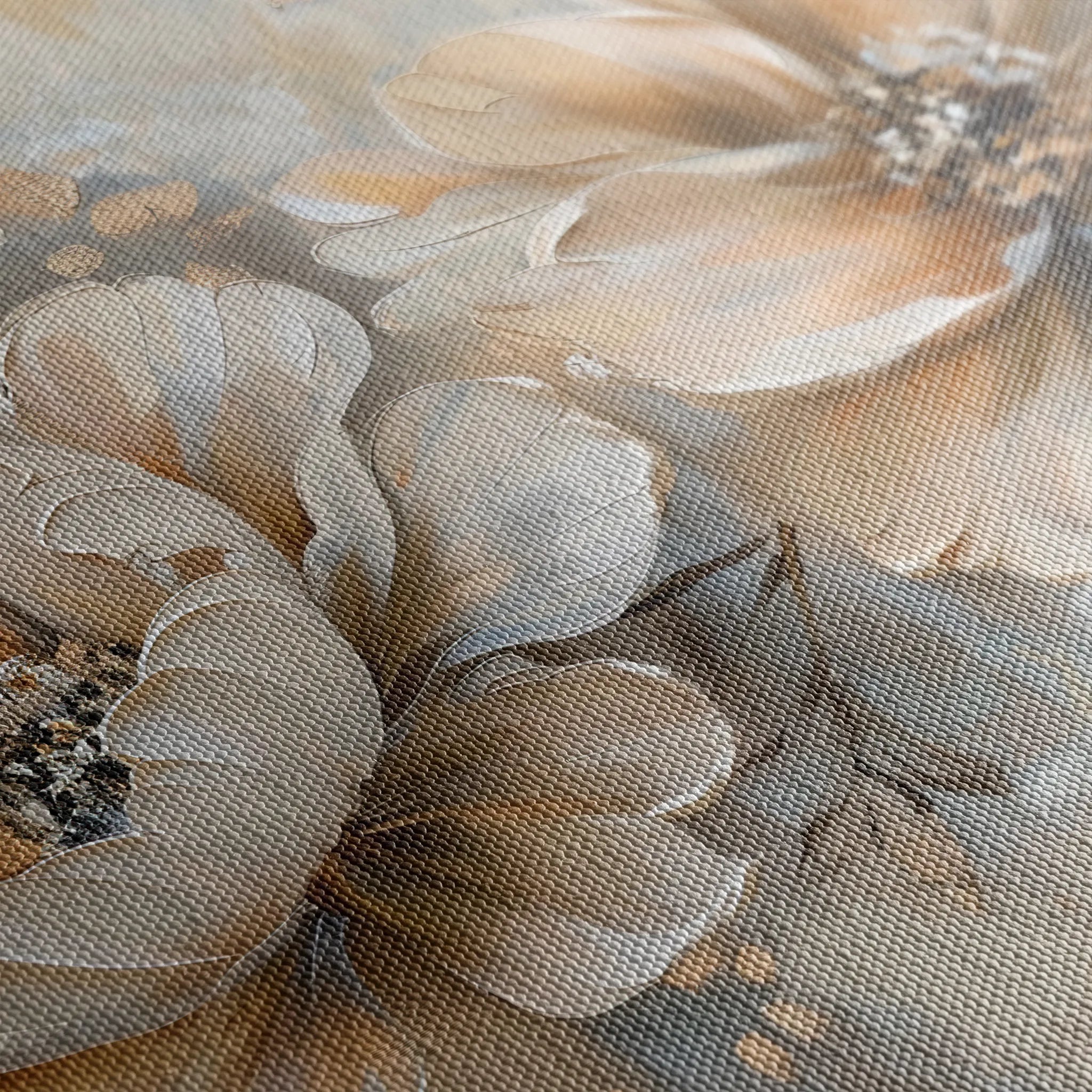Floral 063 Canvas Art 18" x 24" / 45 x 60 cm / Black