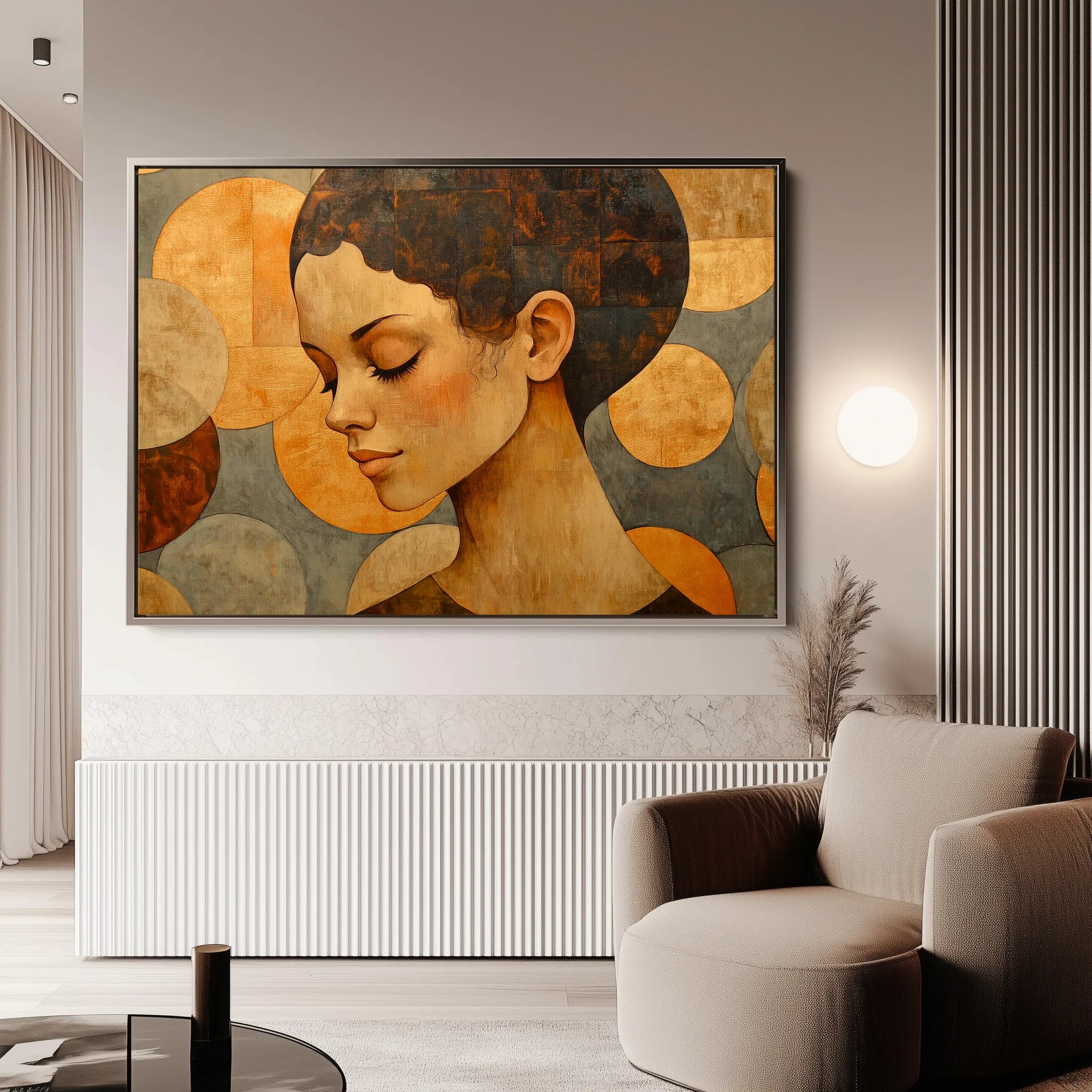Portrait 063 Canvas Art 18" x 24" / 45 x 60 cm / Black