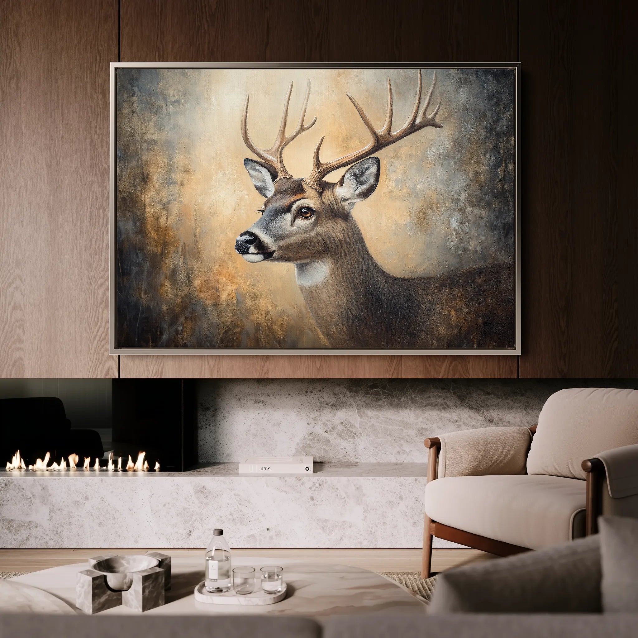 Animals 064 Canvas Art 18" x 24" / 45 x 60 cm / Black