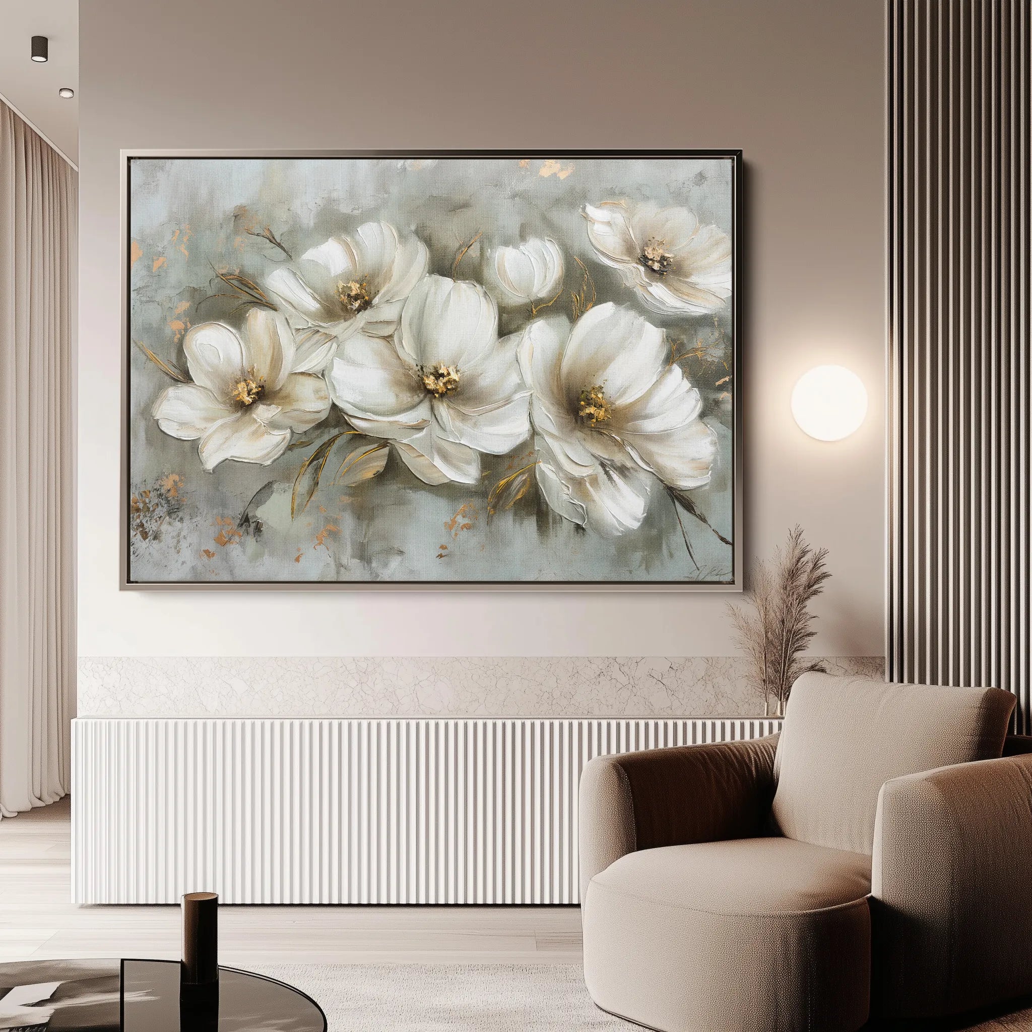 Floral 064 Canvas Art 18" x 24" / 45 x 60 cm / Black