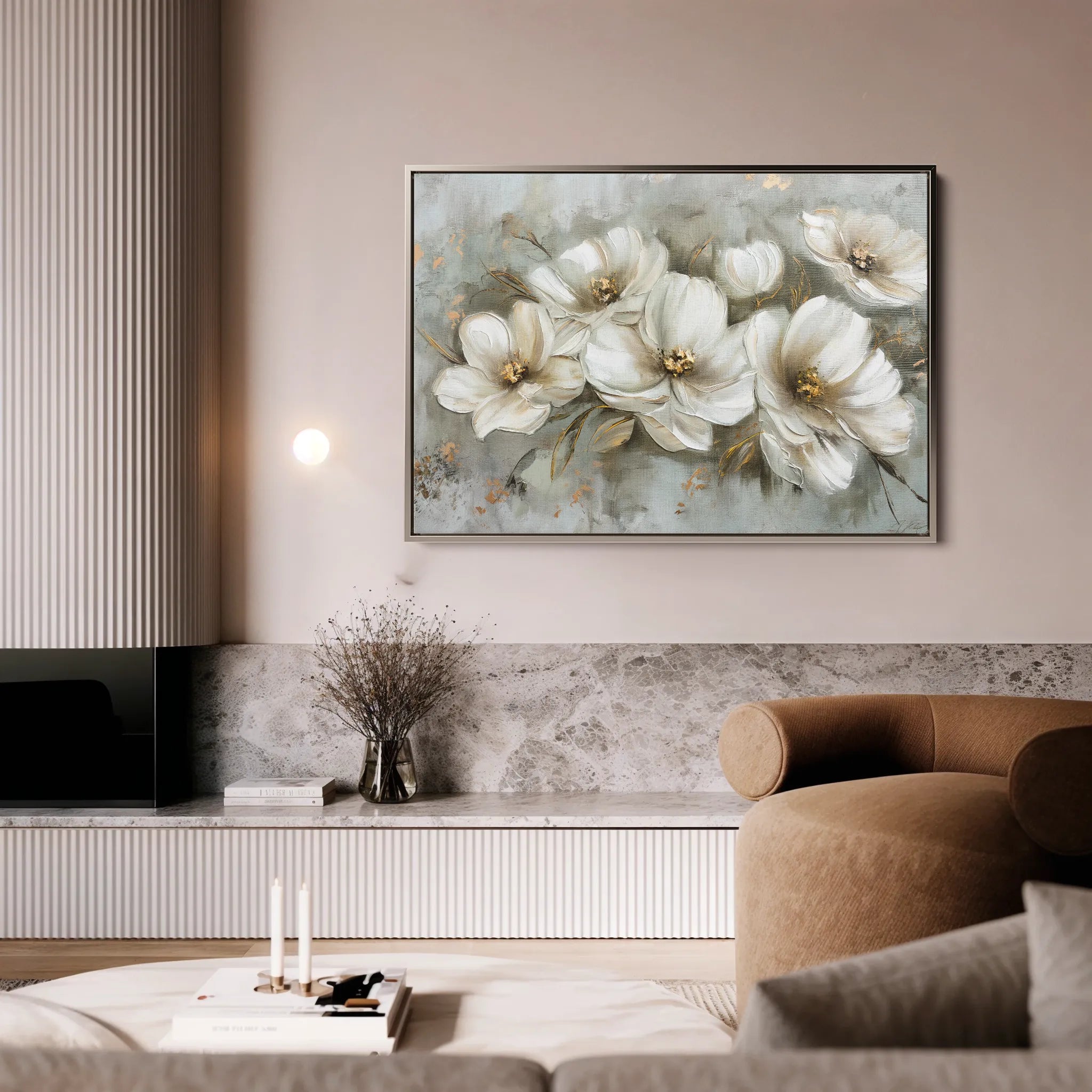 Floral 064 Canvas Art 18" x 24" / 45 x 60 cm / Black