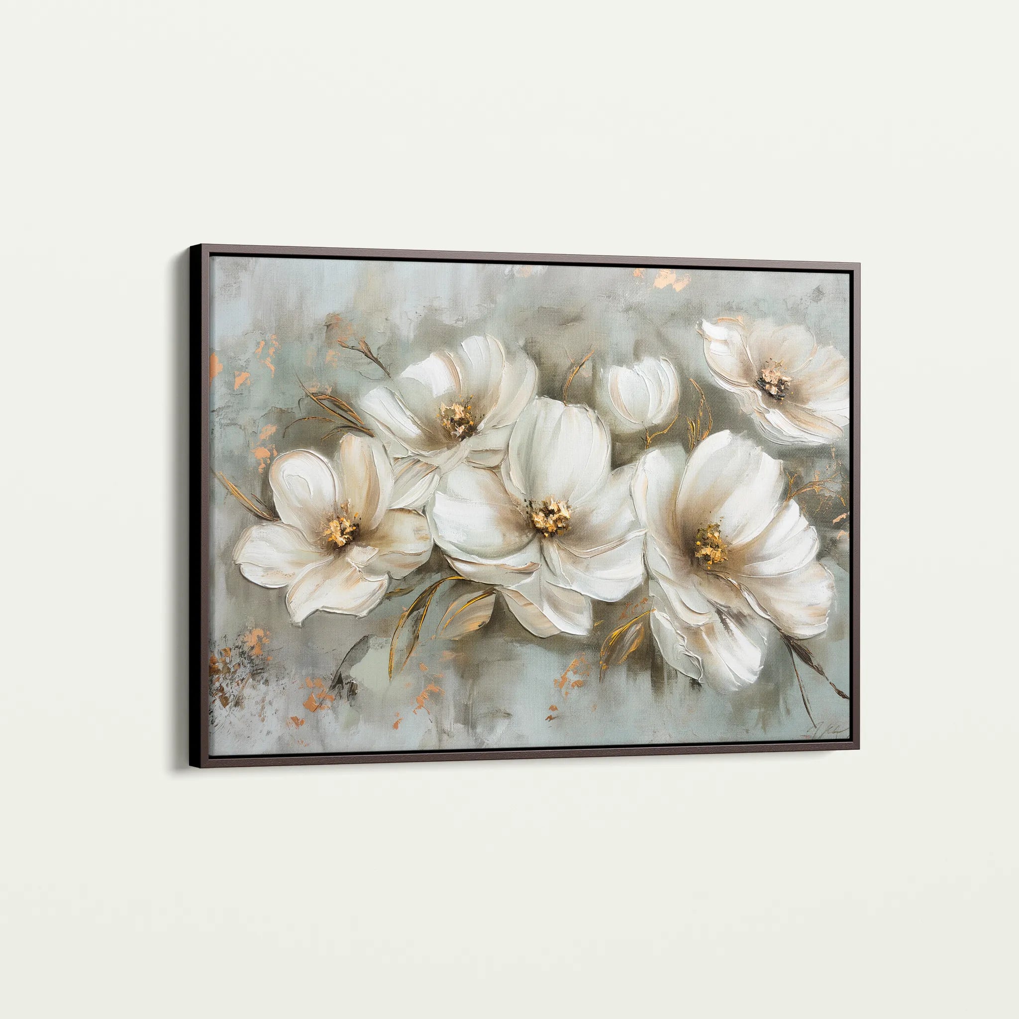 Floral 064 Canvas Art 18" x 24" / 45 x 60 cm / Black