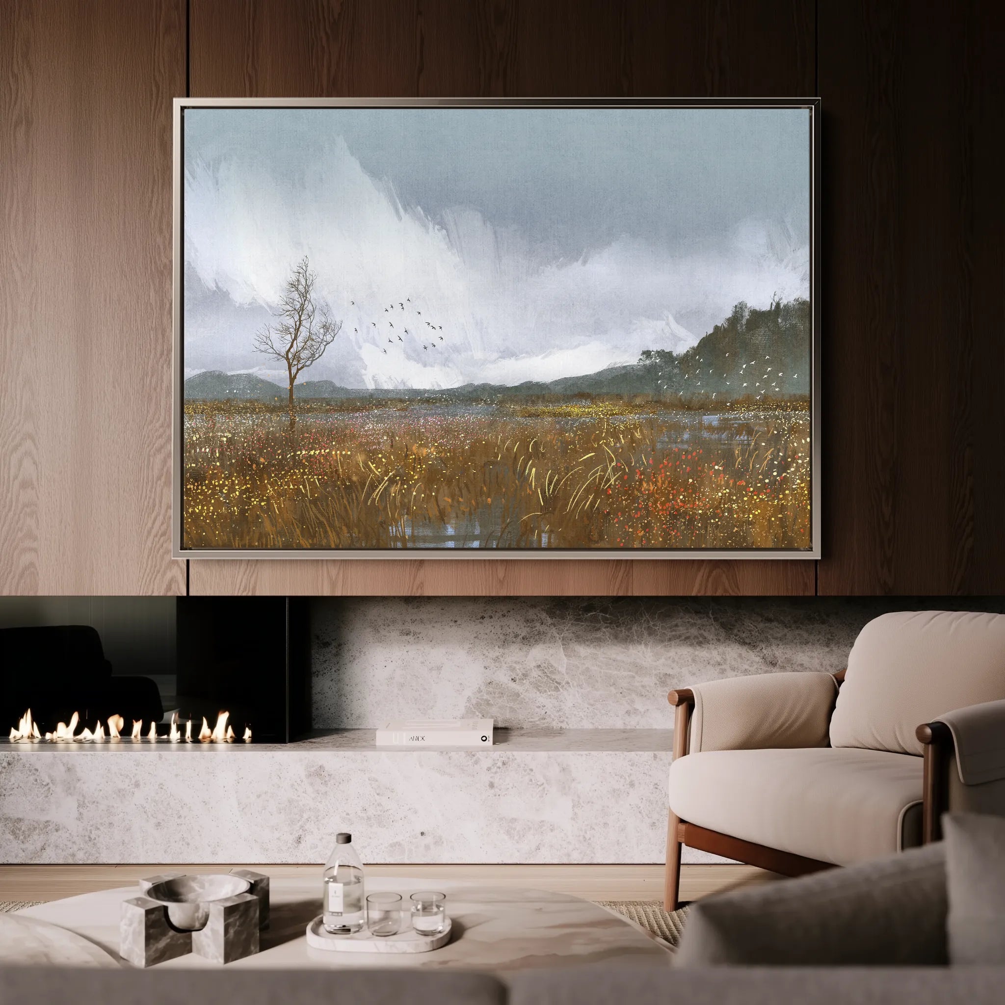 Landscape 064 Canvas Art 18" x 24" / 45 x 60 cm / Black