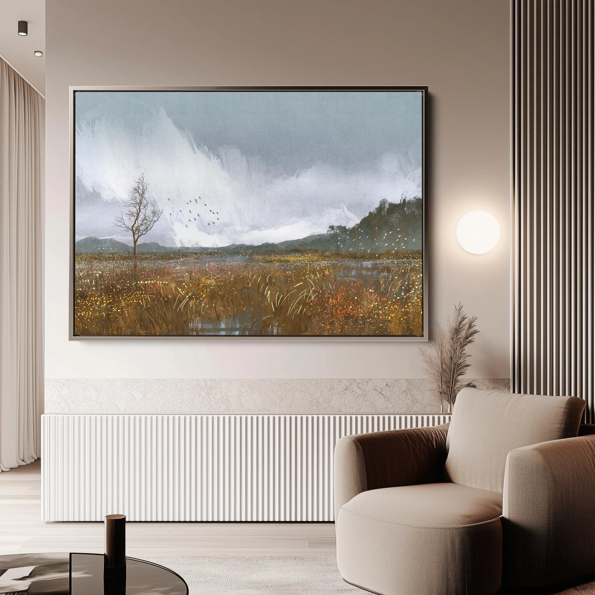 Landscape 064 Canvas Art 18" x 24" / 45 x 60 cm / Black