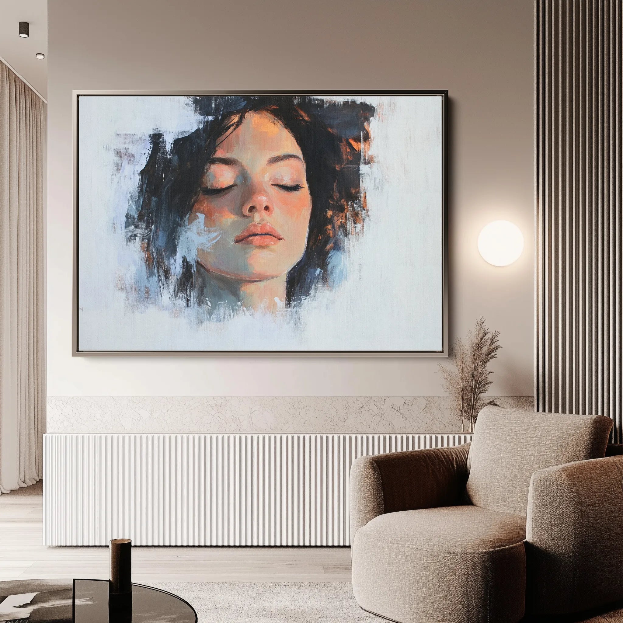 Portrait 065 Canvas Art 18" x 24" / 45 x 60 cm / Black