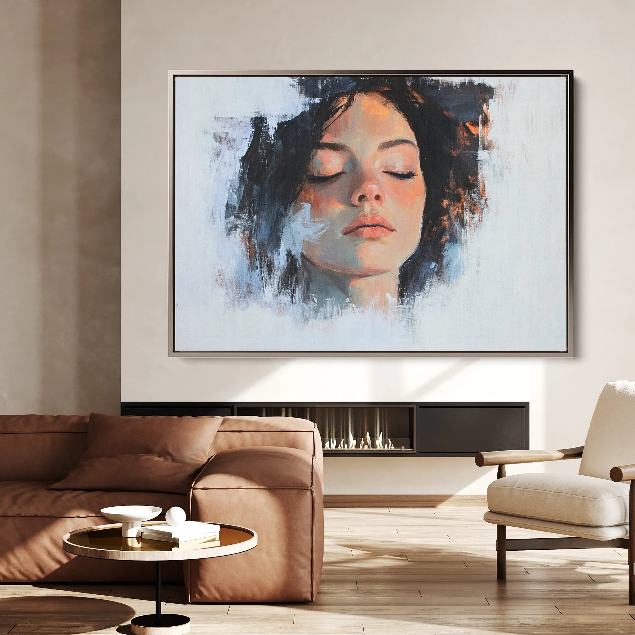 Portrait 065 Canvas Art 18" x 24" / 45 x 60 cm / Black