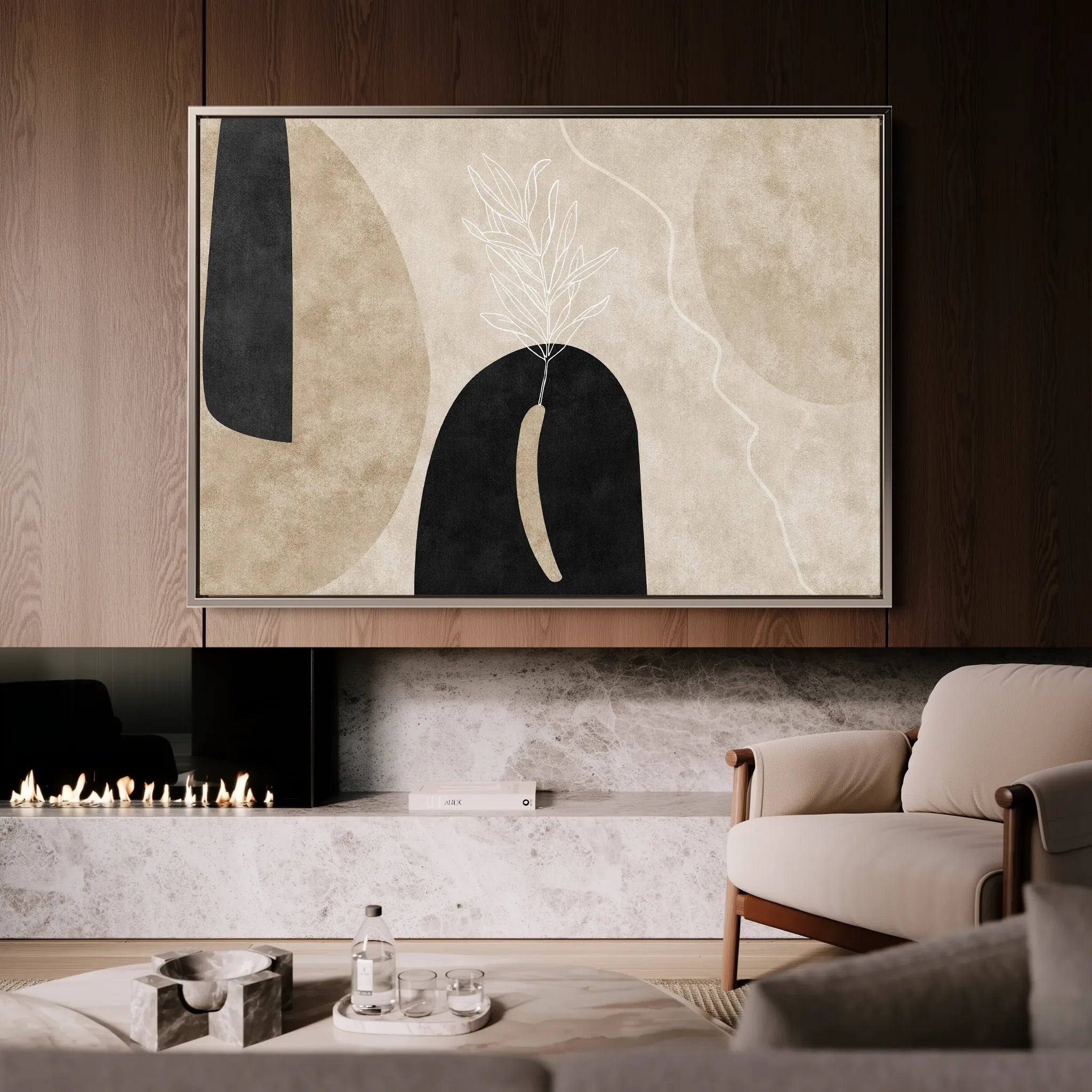 Boho 066 Canvas Art 18" x 24" / 45 x 60 cm / Black