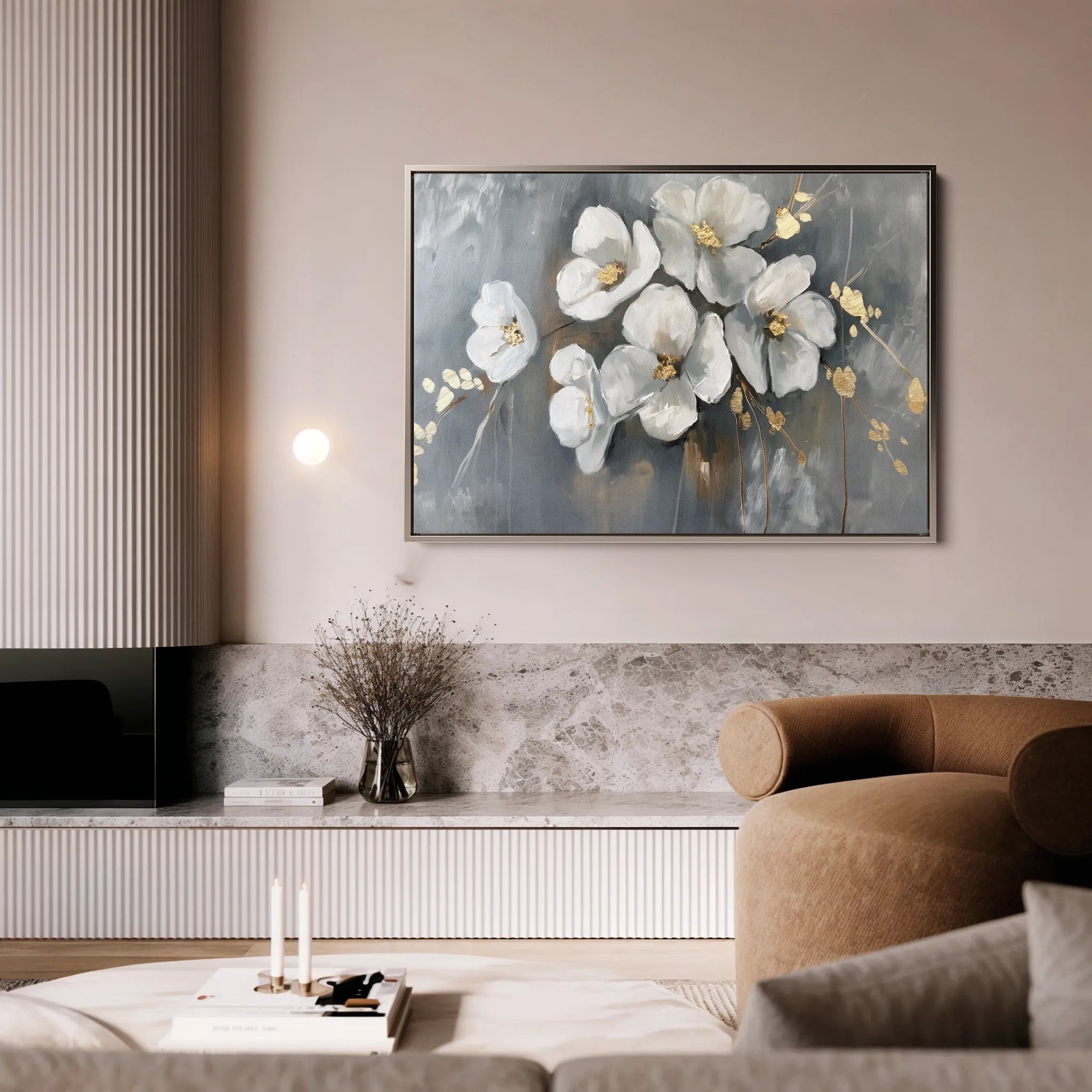 Floral 066 Canvas Art 18" x 24" / 45 x 60 cm / Black