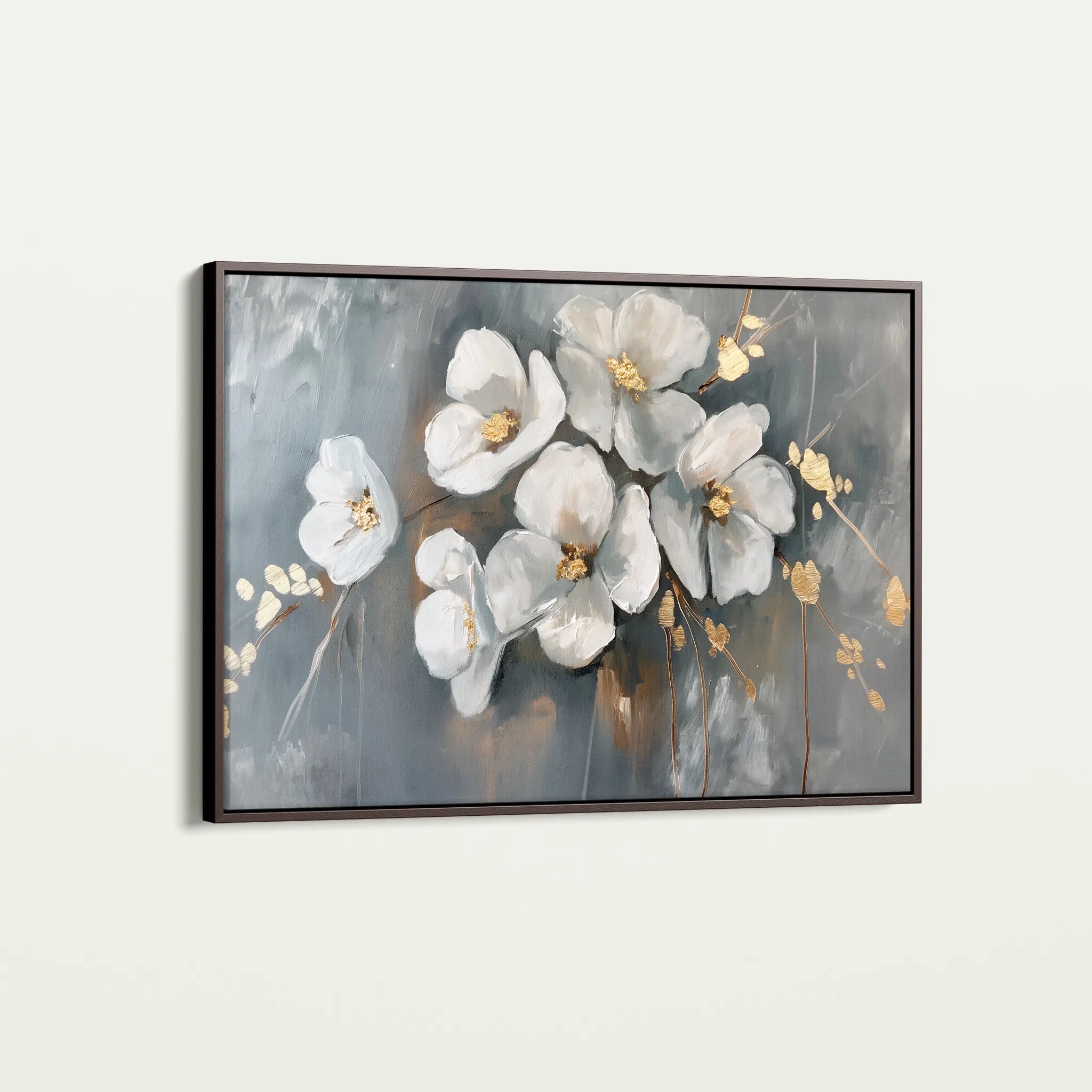 Floral 066 Canvas Art 18" x 24" / 45 x 60 cm / Black