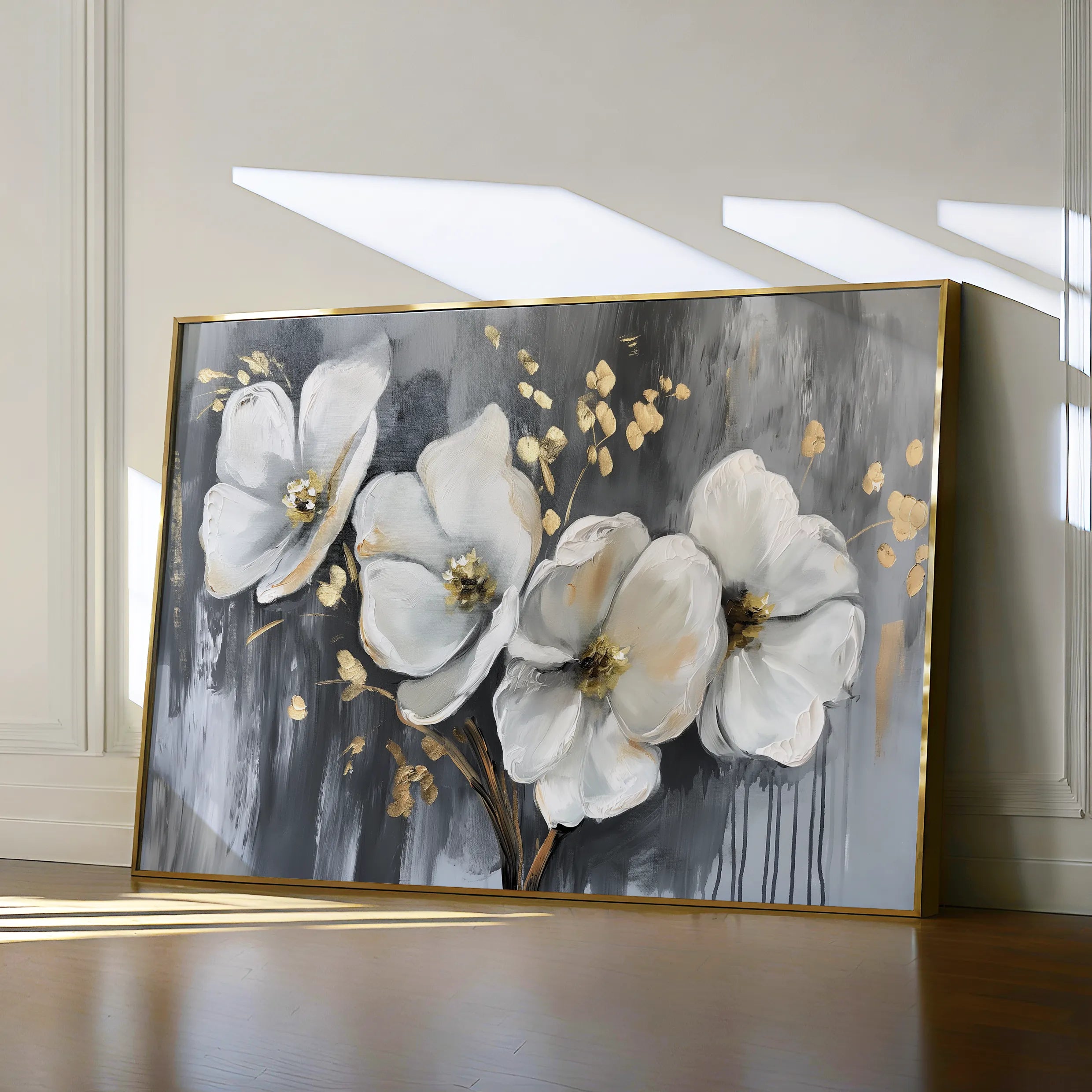 Floral 067 Canvas Art 18" x 24" / 45 x 60 cm / Black