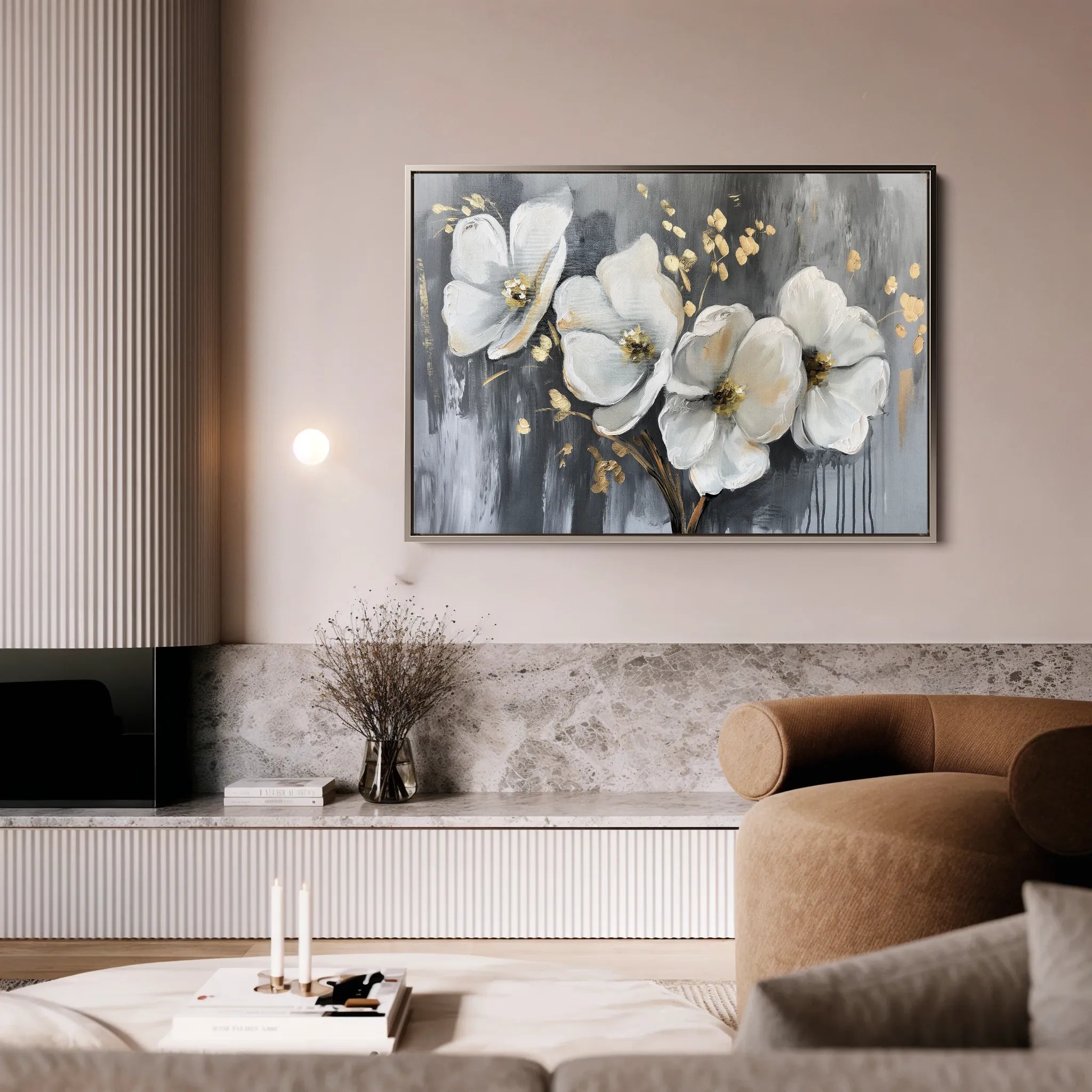 Floral 067 Canvas Art 18" x 24" / 45 x 60 cm / Black
