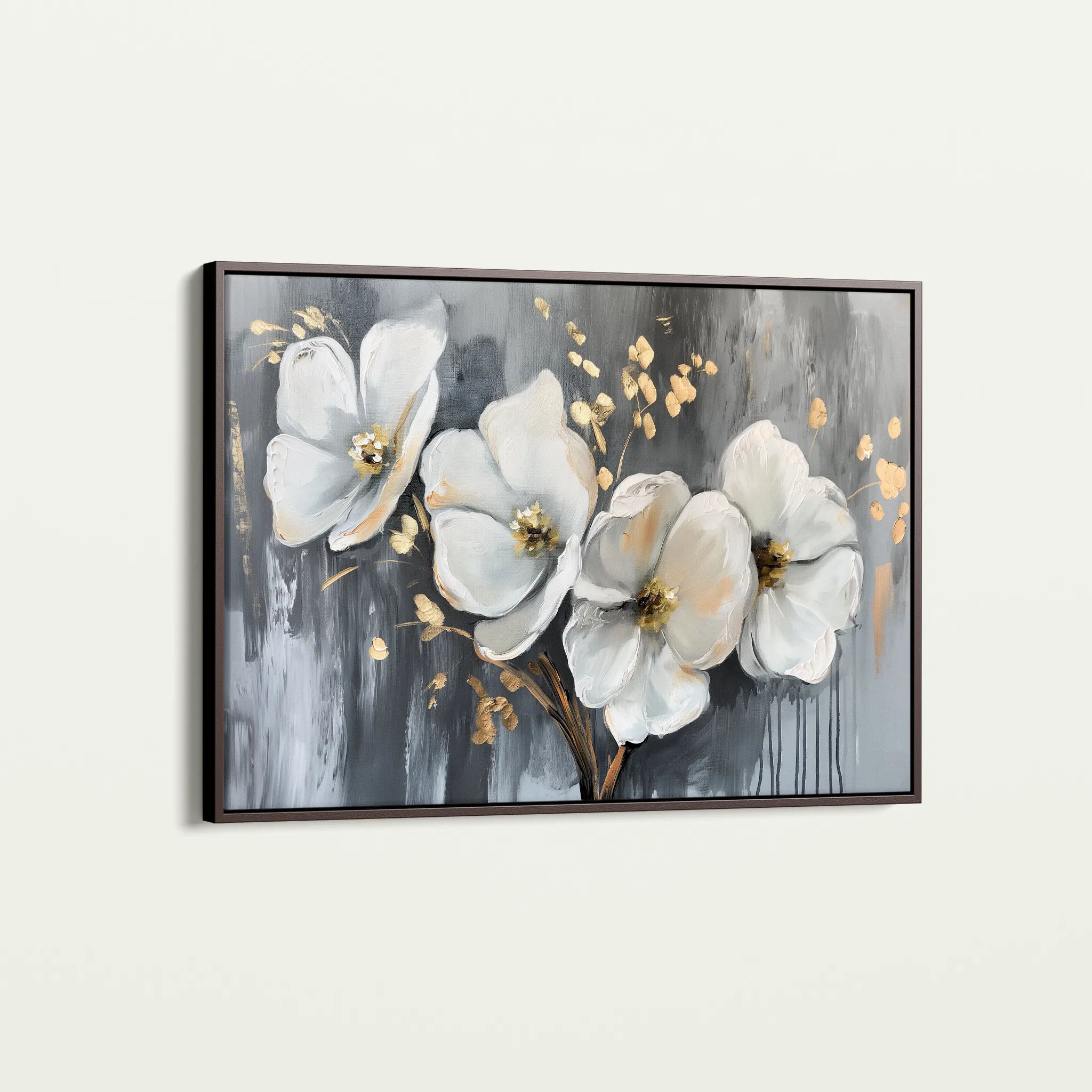 Floral 067 Canvas Art 18" x 24" / 45 x 60 cm / Black