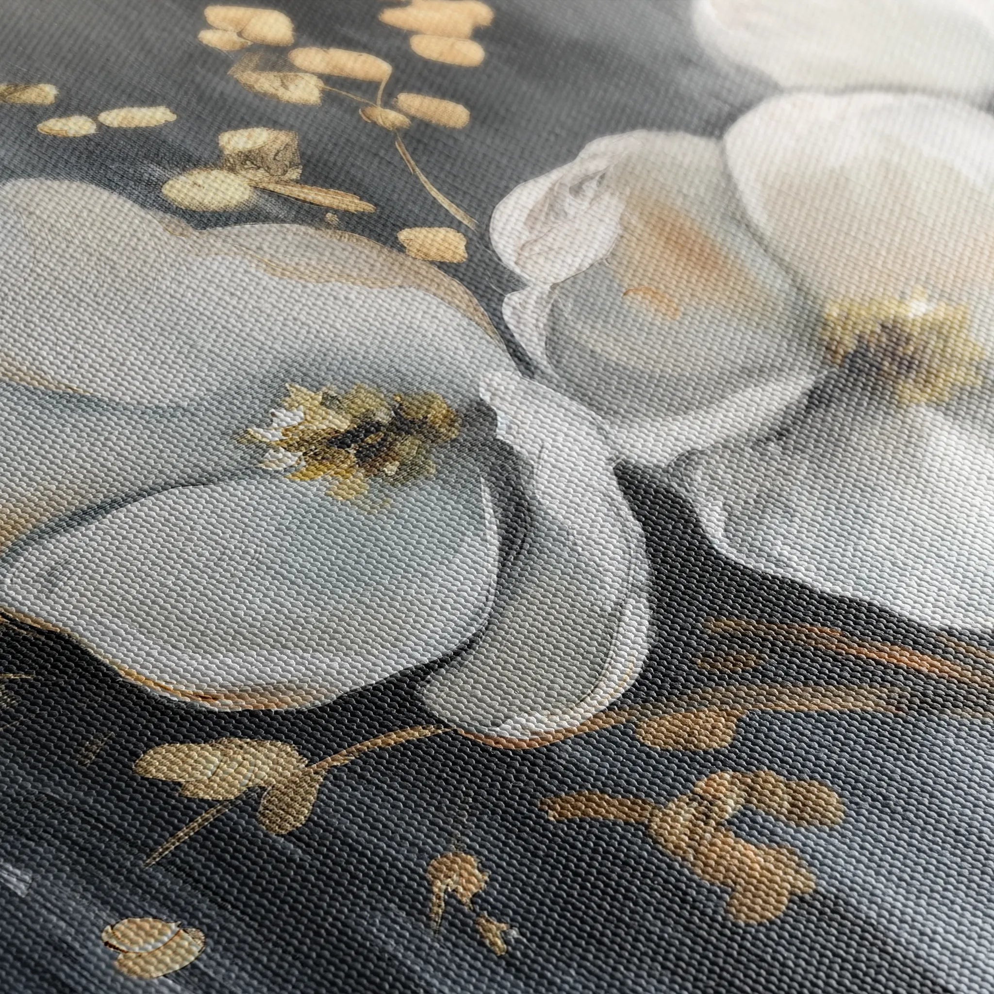 Floral 067 Canvas Art 18" x 24" / 45 x 60 cm / Black