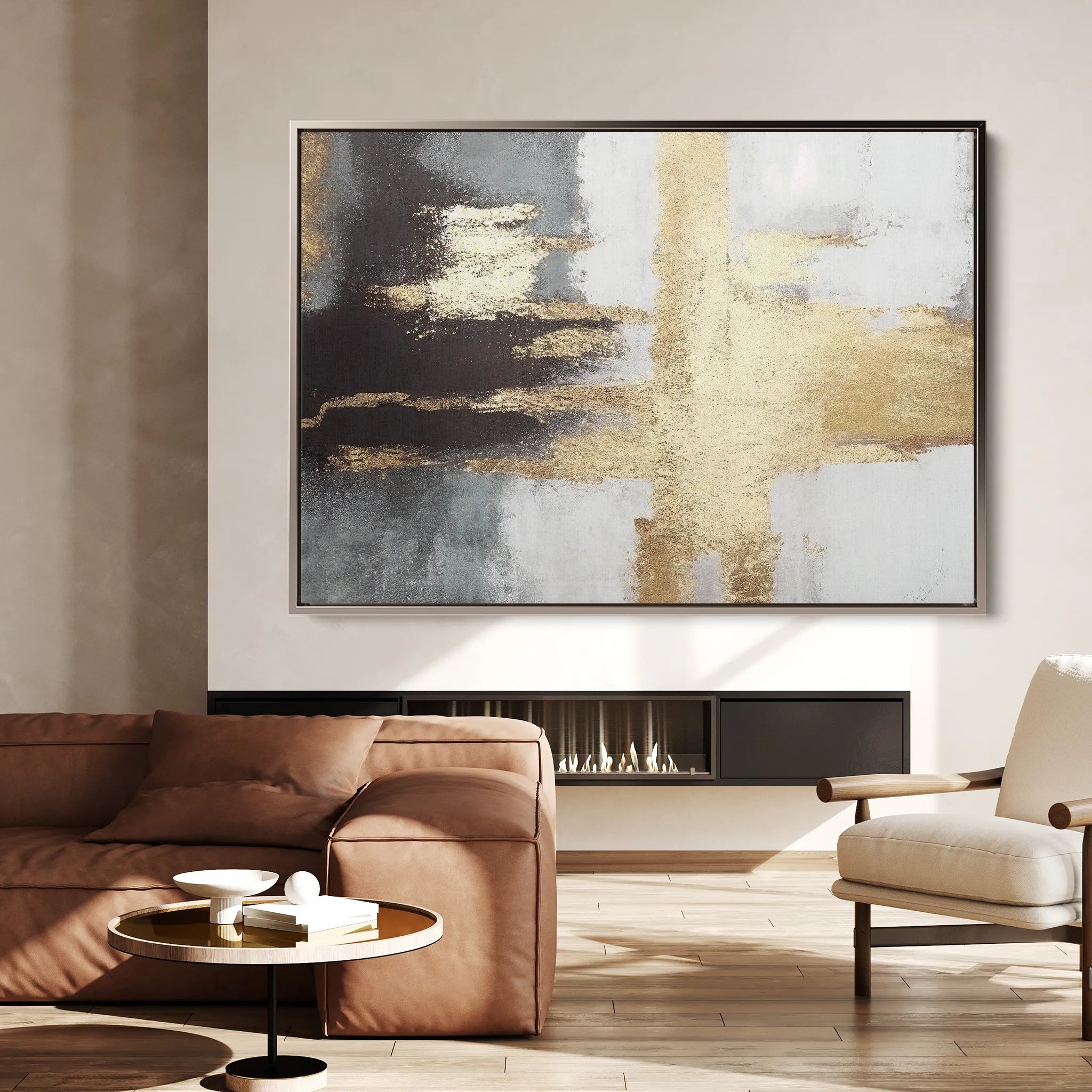 Abstract 068 Canvas Art 18" x 24" / 45 x 60 cm / Black