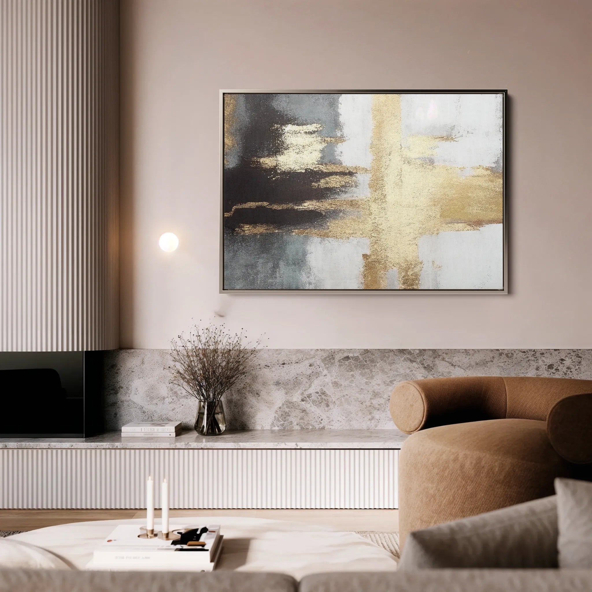 Abstract 068 Canvas Art 18" x 24" / 45 x 60 cm / Black