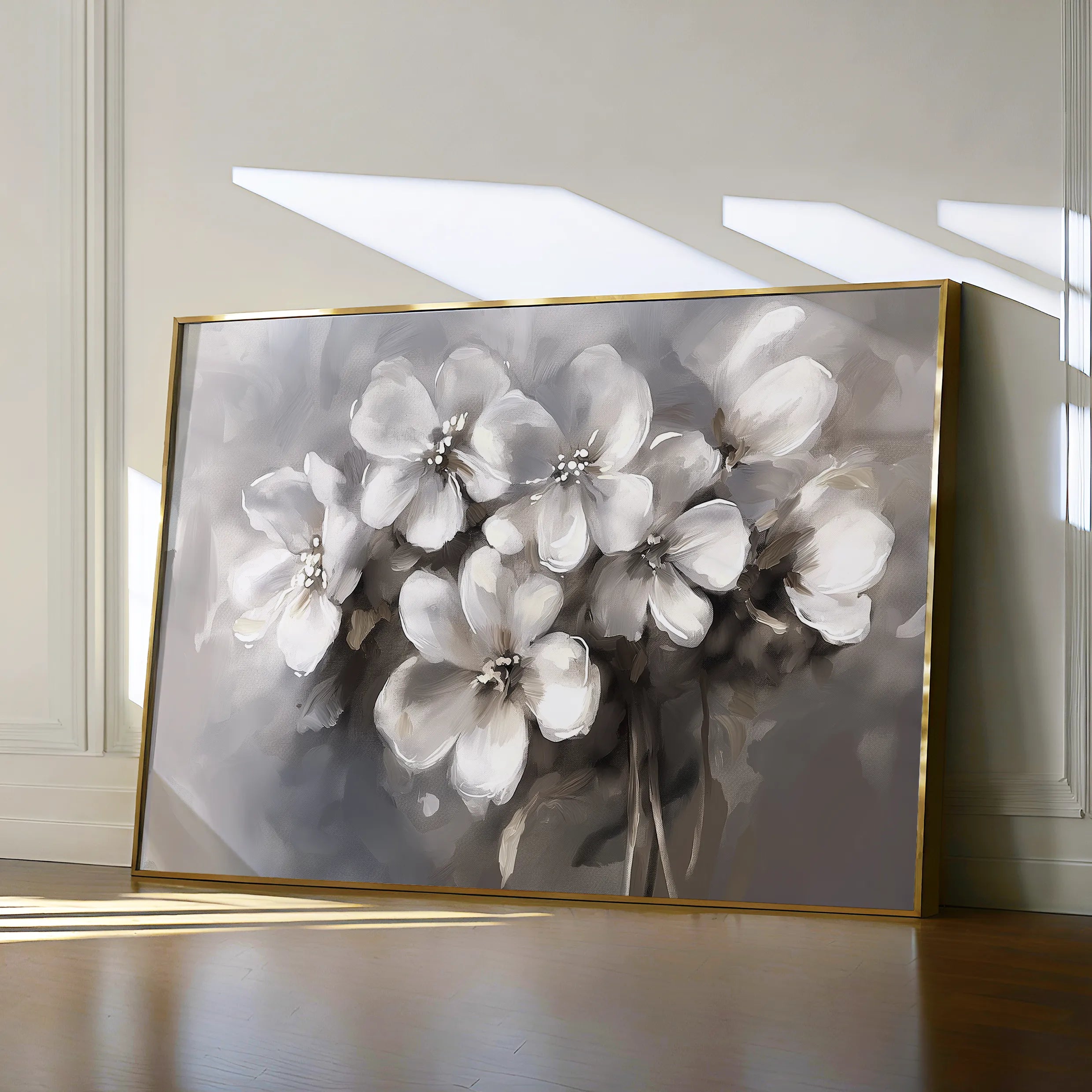 Floral 068 Canvas Art 18" x 24" / 45 x 60 cm / Black