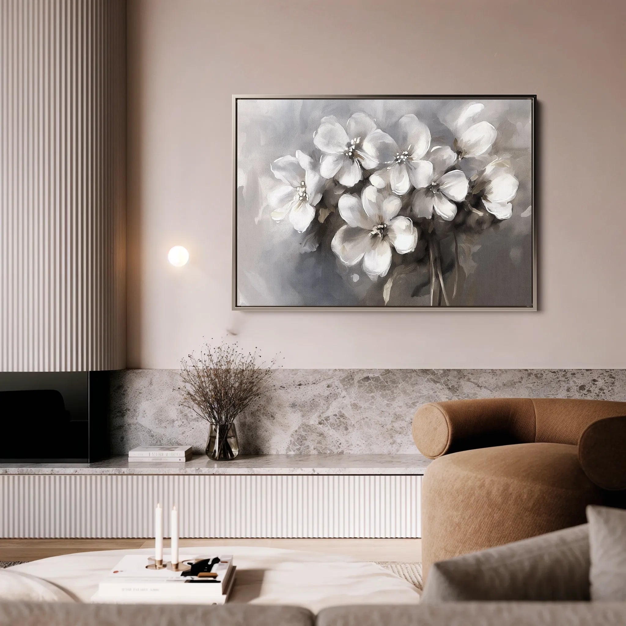 Floral 068 Canvas Art 18" x 24" / 45 x 60 cm / Black