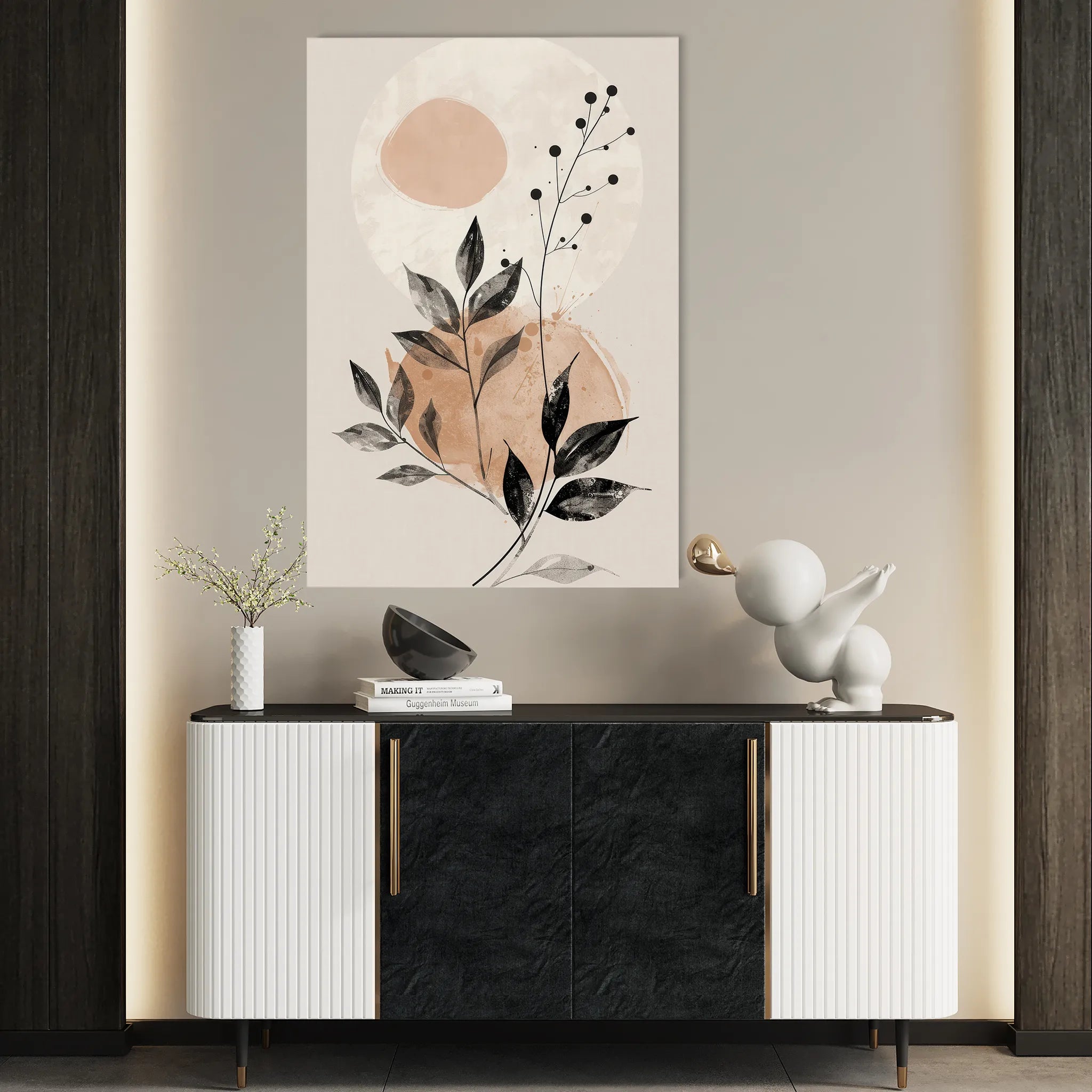 Boho 069 Canvas Art 18" x 24" / 45 x 60 cm / Black