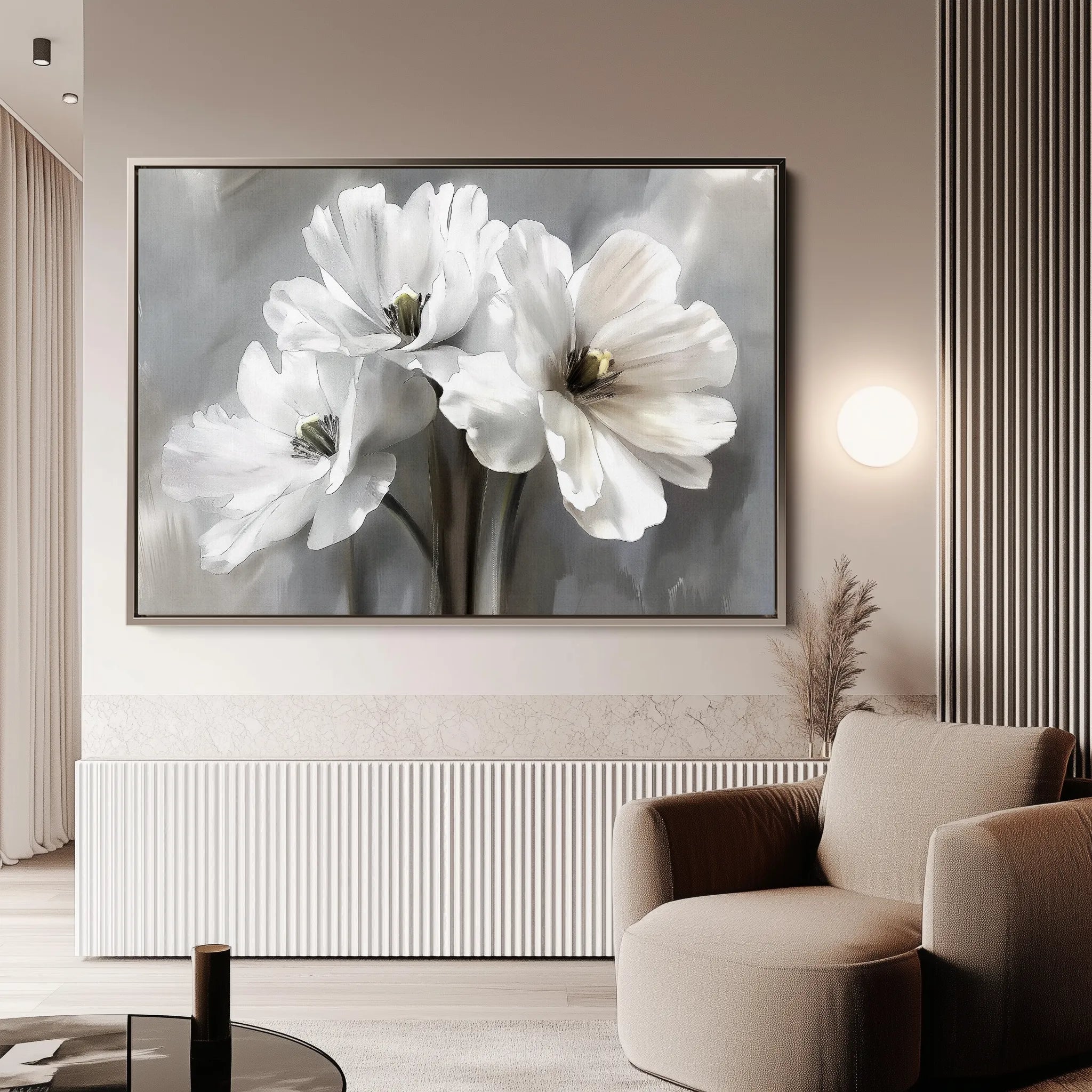 Floral 069 Canvas Art 18" x 24" / 45 x 60 cm / Black