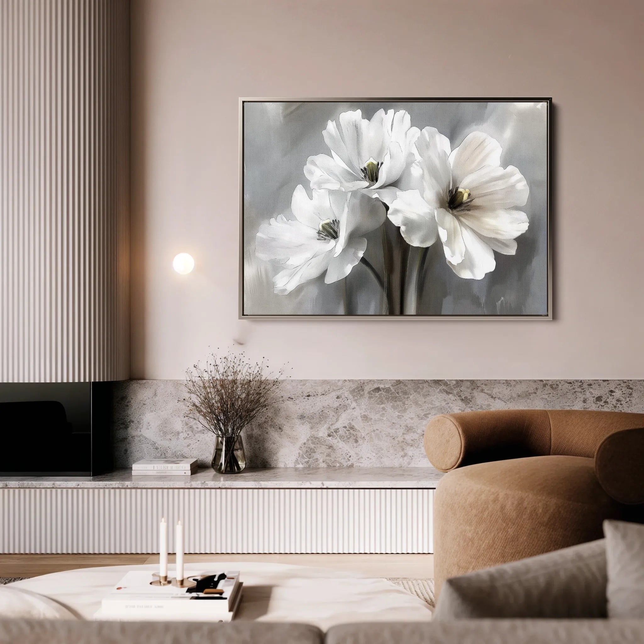 Floral 069 Canvas Art 18" x 24" / 45 x 60 cm / Black