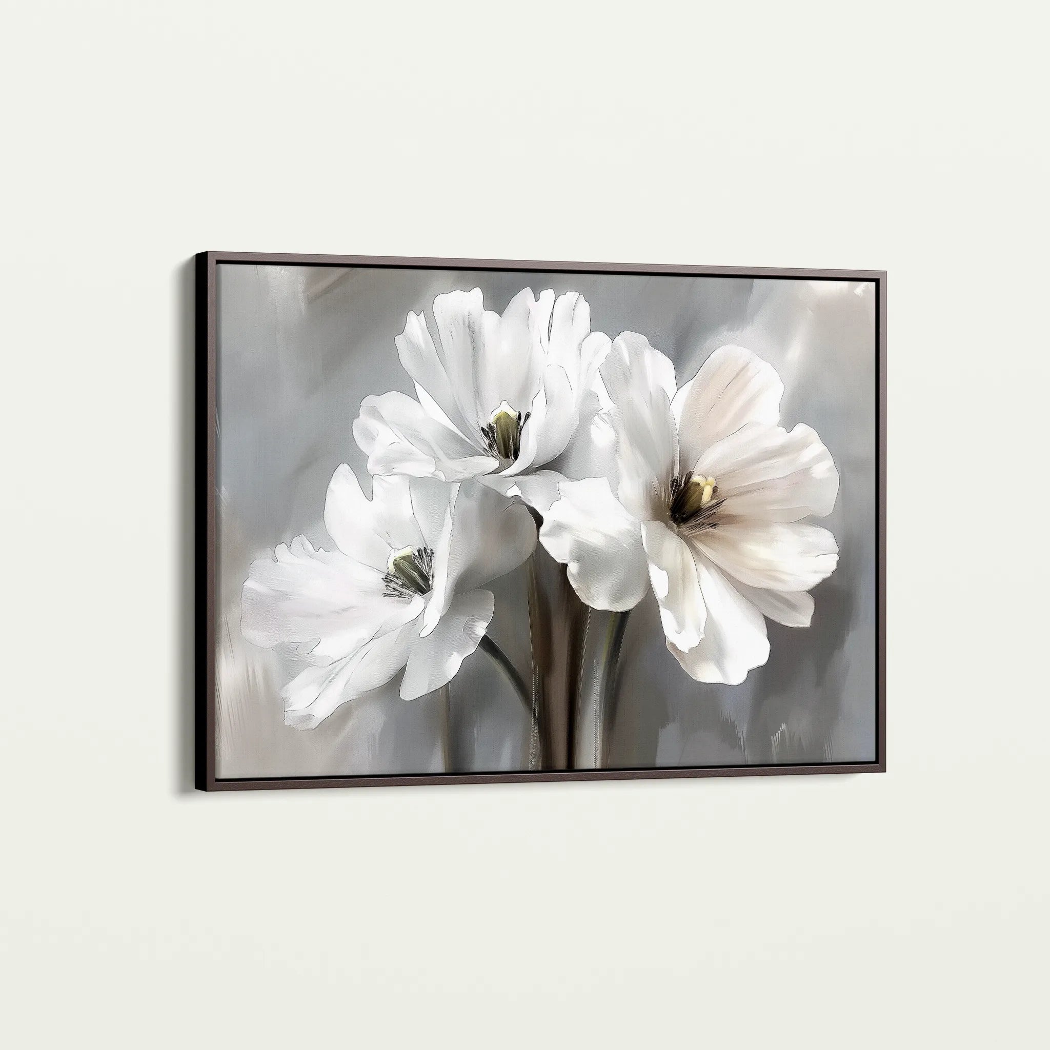 Floral 069 Canvas Art 18" x 24" / 45 x 60 cm / Black