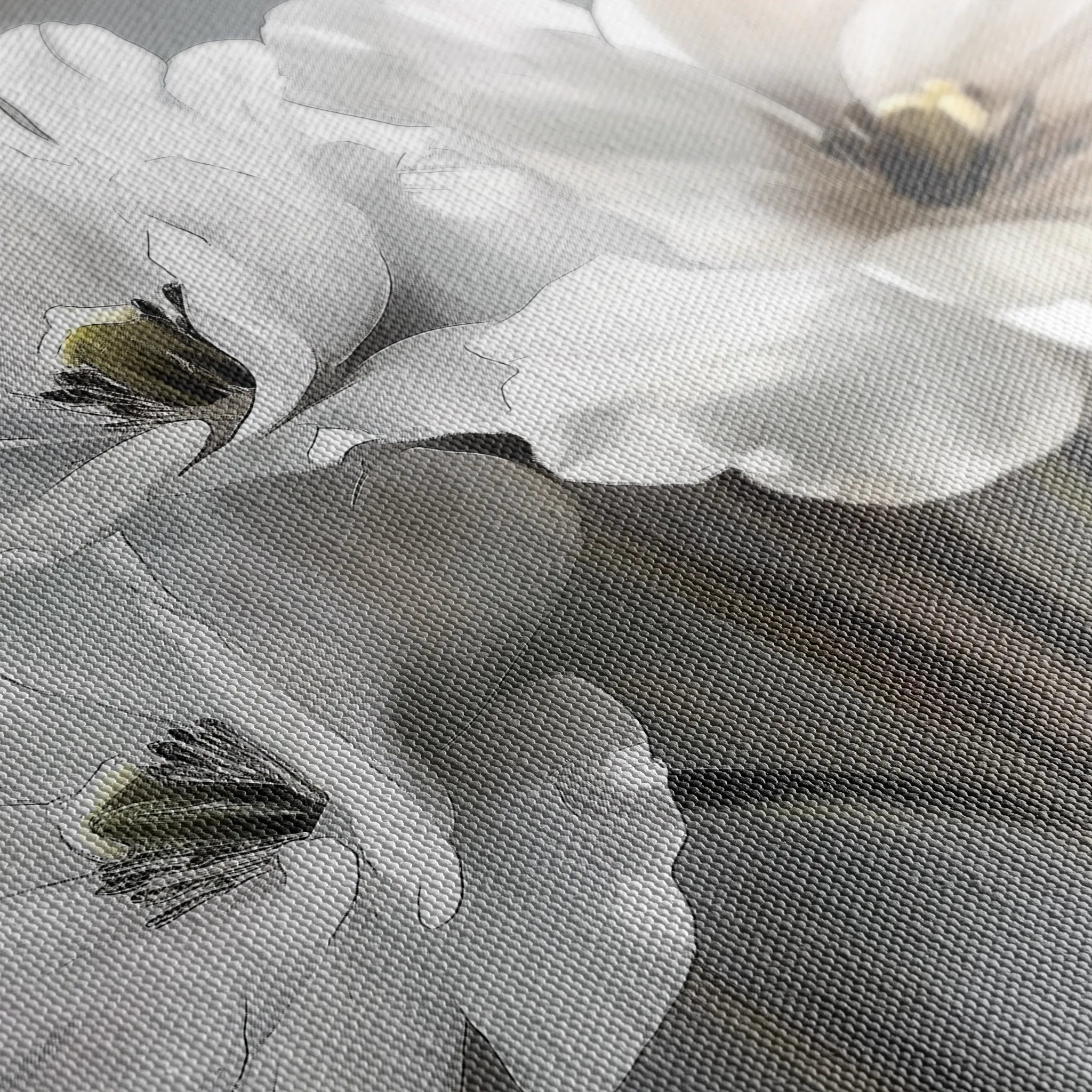 Floral 069 Canvas Art 18" x 24" / 45 x 60 cm / Black