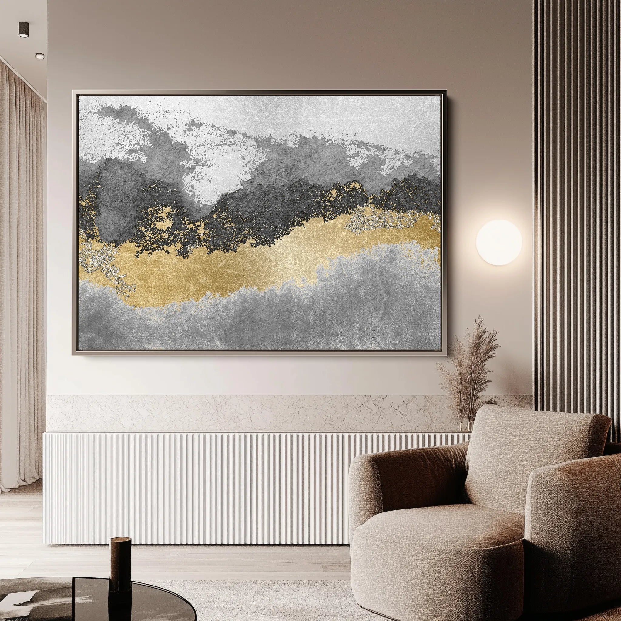 Abstract 070 Canvas Art 18" x 24" / 45 x 60 cm / Black